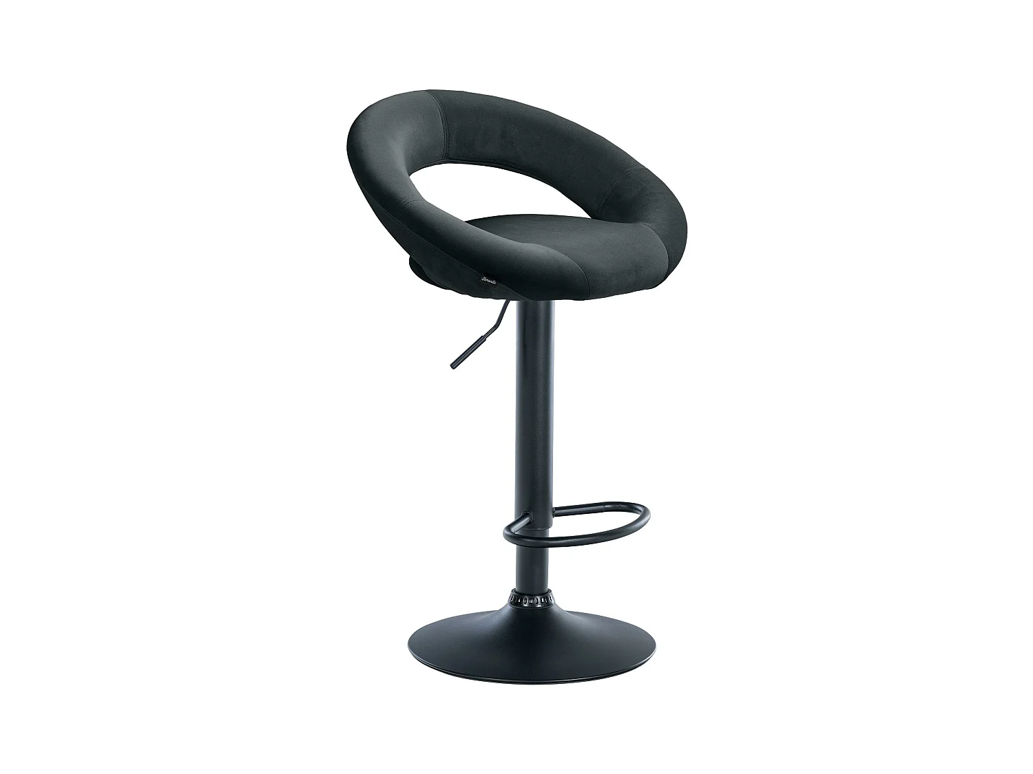 Tabouret de bar - Velours & Noir - Noir - Olinda