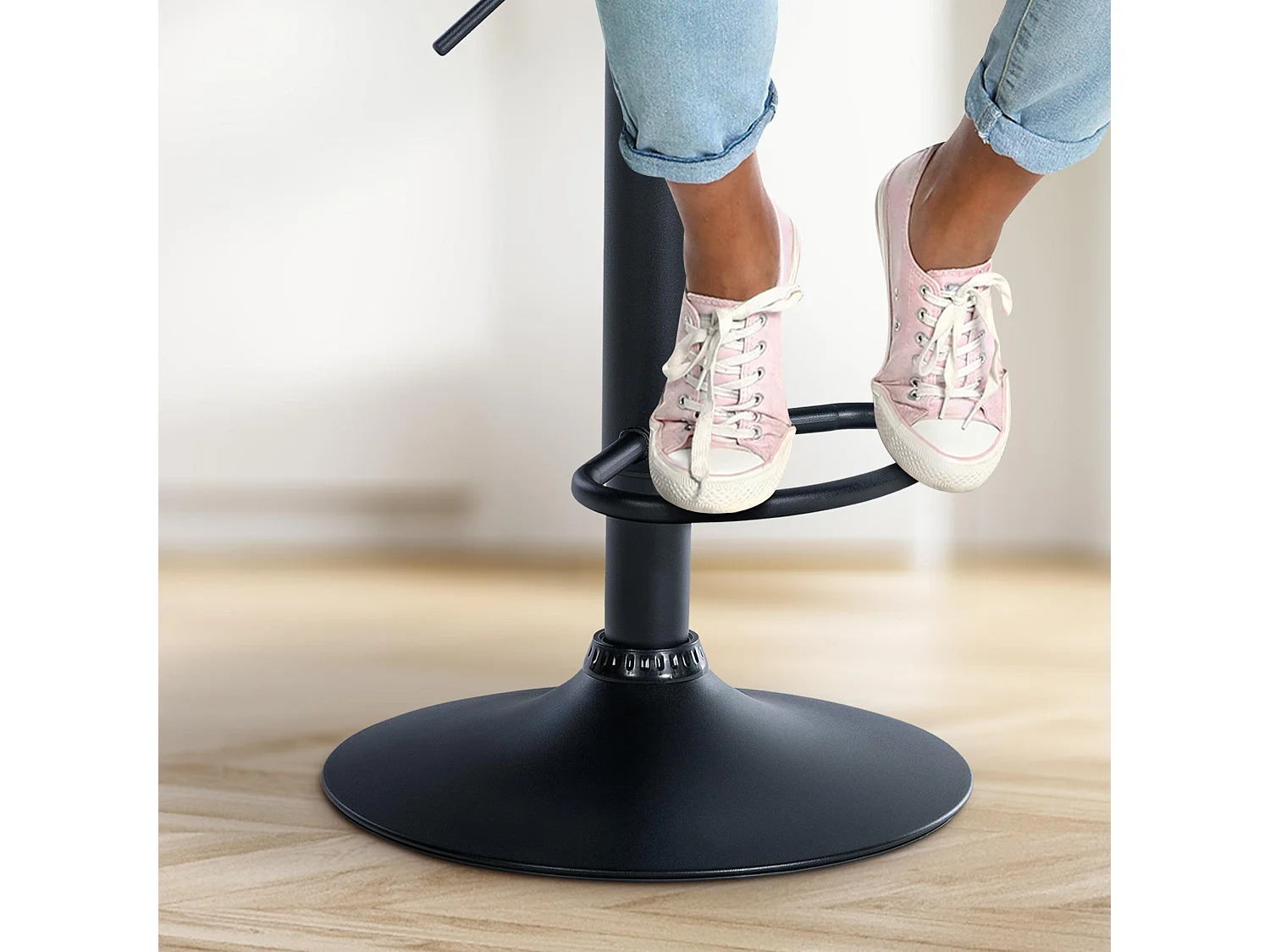 Tabouret de bar - Velours & Noir - Noir - Olinda