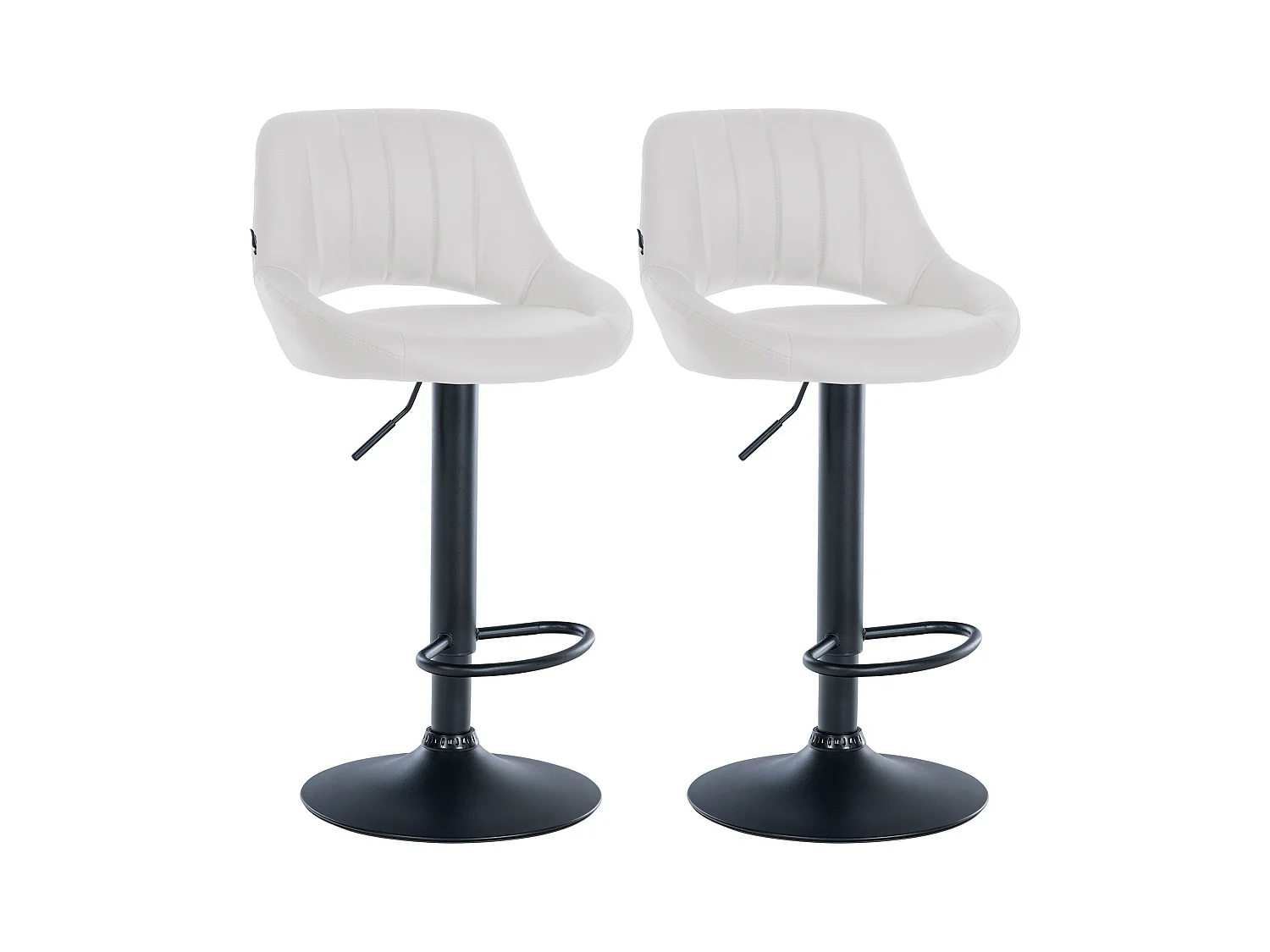 Lot de 2  Tabouret de bar - Similicuir - Blanc - Milet