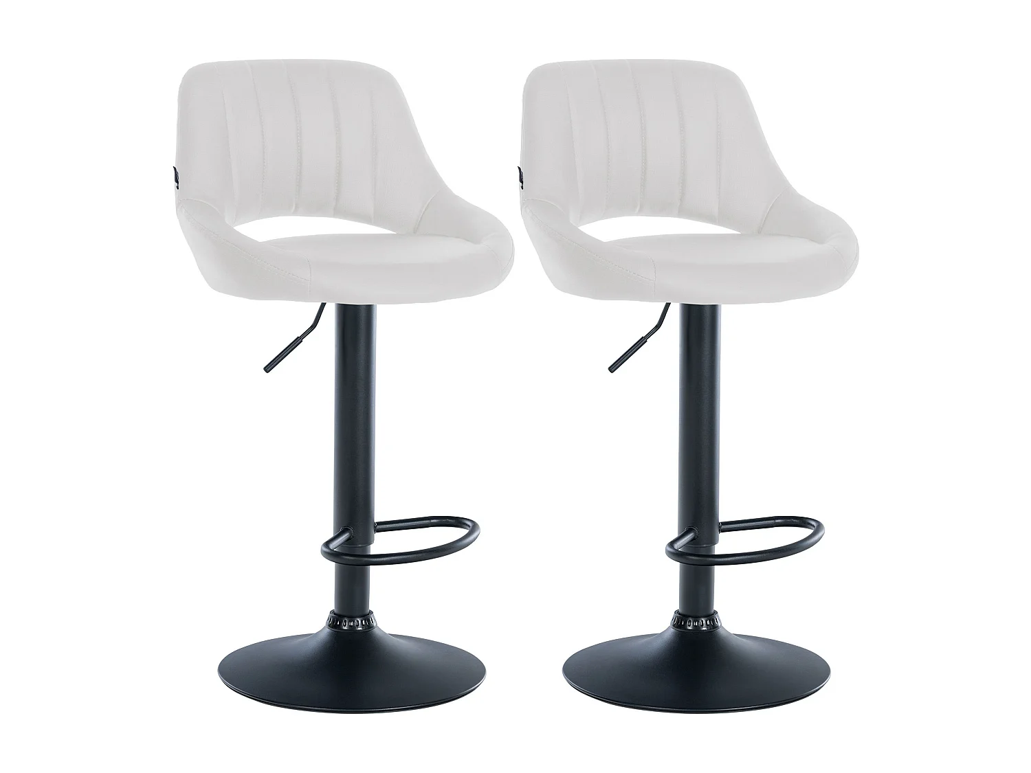 Lot de 2  Tabouret de bar - Similicuir - Blanc - Milet