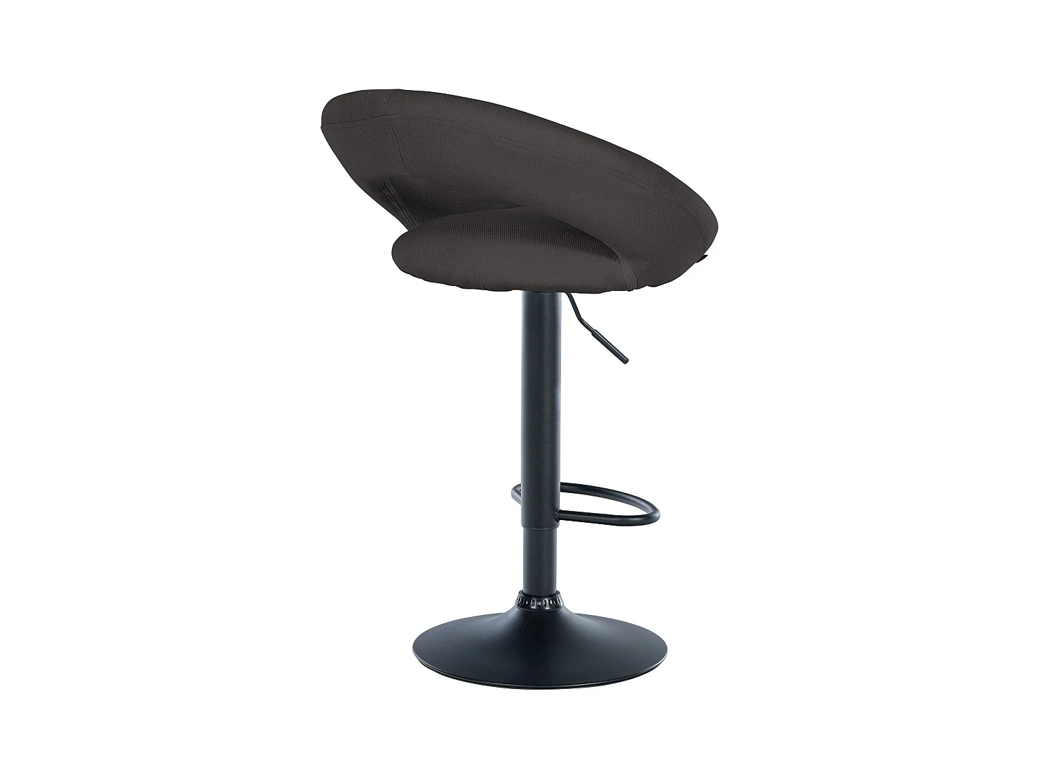 Lot de 2  Tabouret de bar - Tissu & Noir - Gris foncé - Olinda