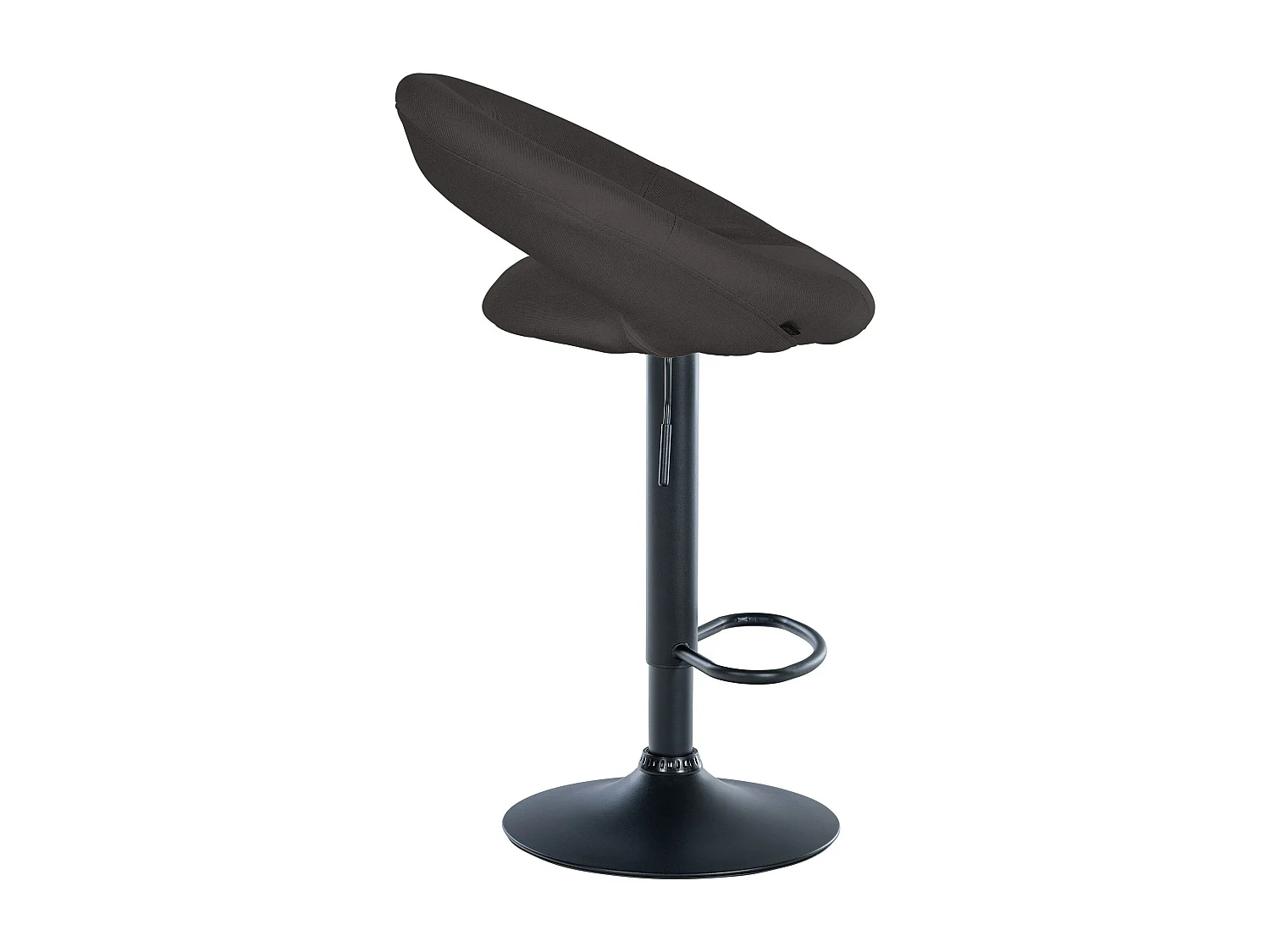 Lot de 2  Tabouret de bar - Tissu & Noir - Gris foncé - Olinda