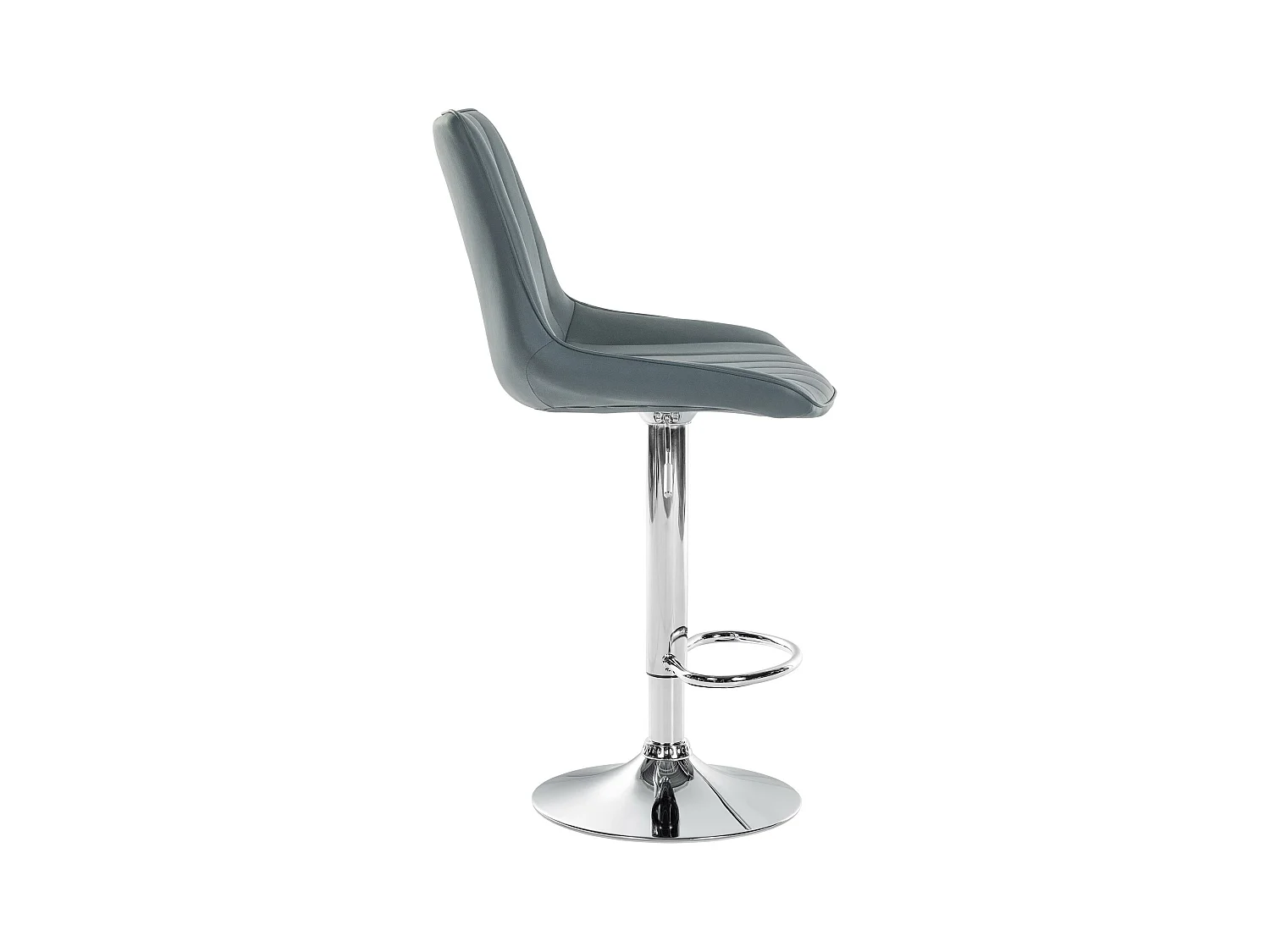 Lot de 2  Tabouret de bar - Similicuir - Gris - Toni