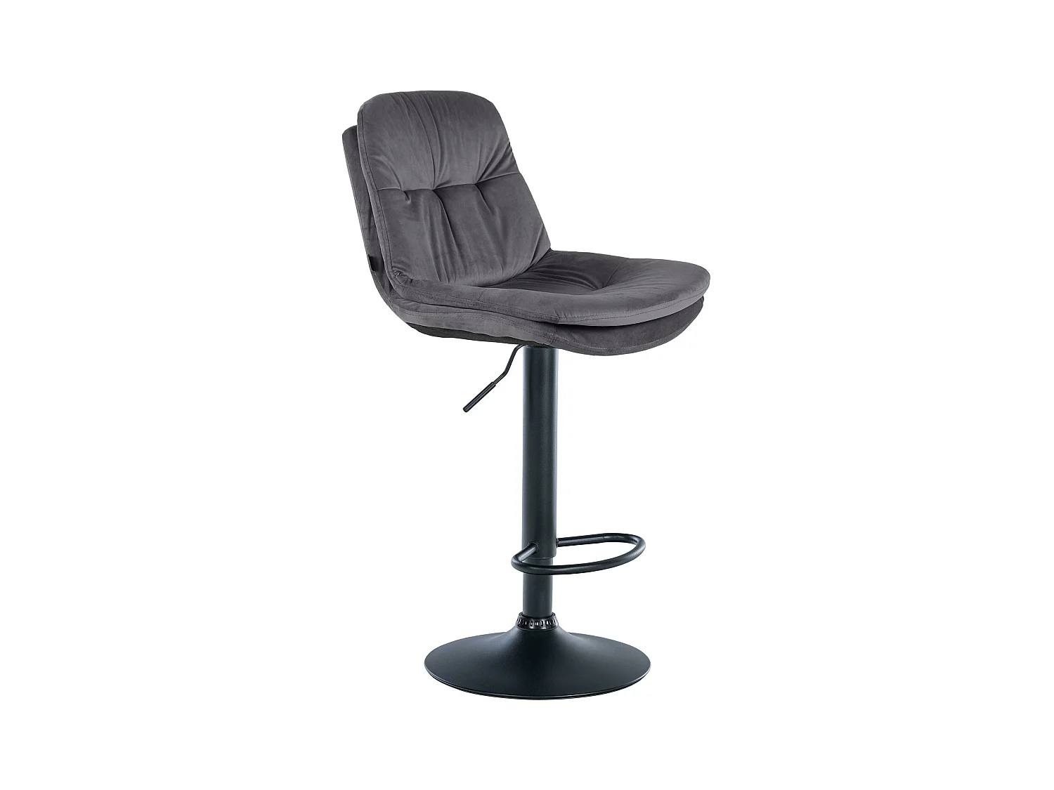 Tabouret de bar - Velours - Gris foncé - Laurel