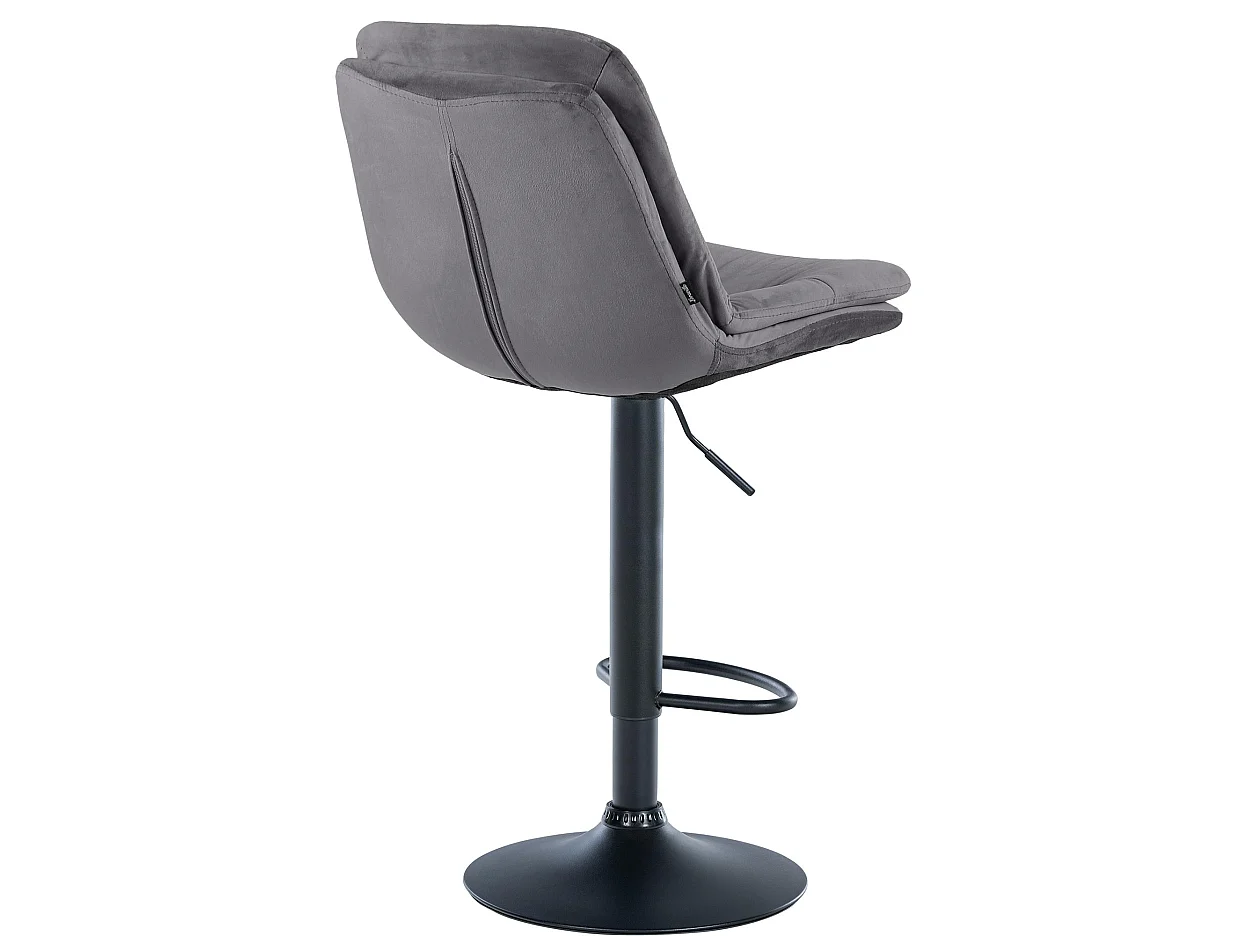 Tabouret de bar - Velours - Gris foncé - Laurel
