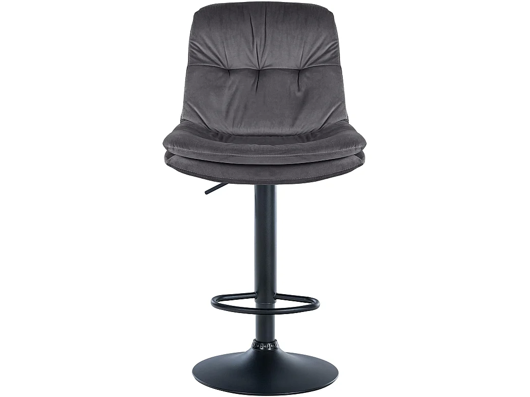 Tabouret de bar - Velours - Gris foncé - Laurel