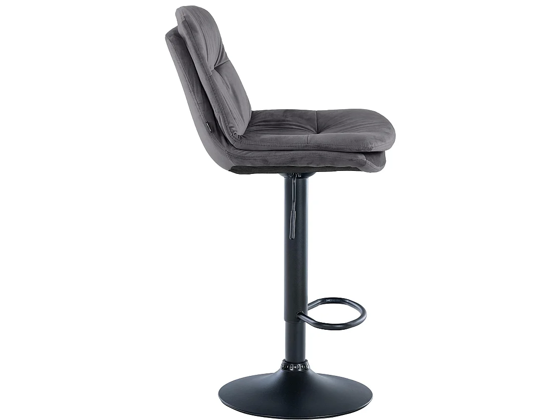 Tabouret de bar - Velours - Gris foncé - Laurel