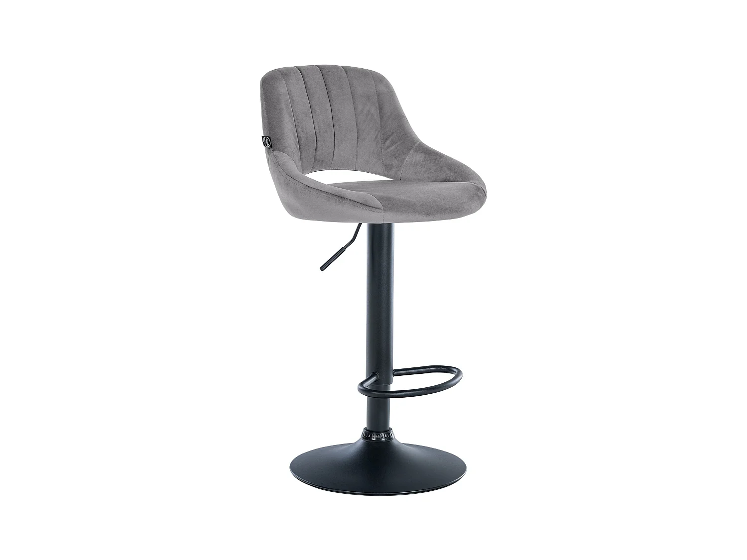 Tabouret de bar - Velours & Noir - Gris foncé - Milet