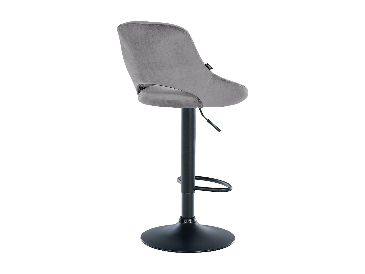 Tabouret de bar - Velours & Noir - Gris foncé - Milet