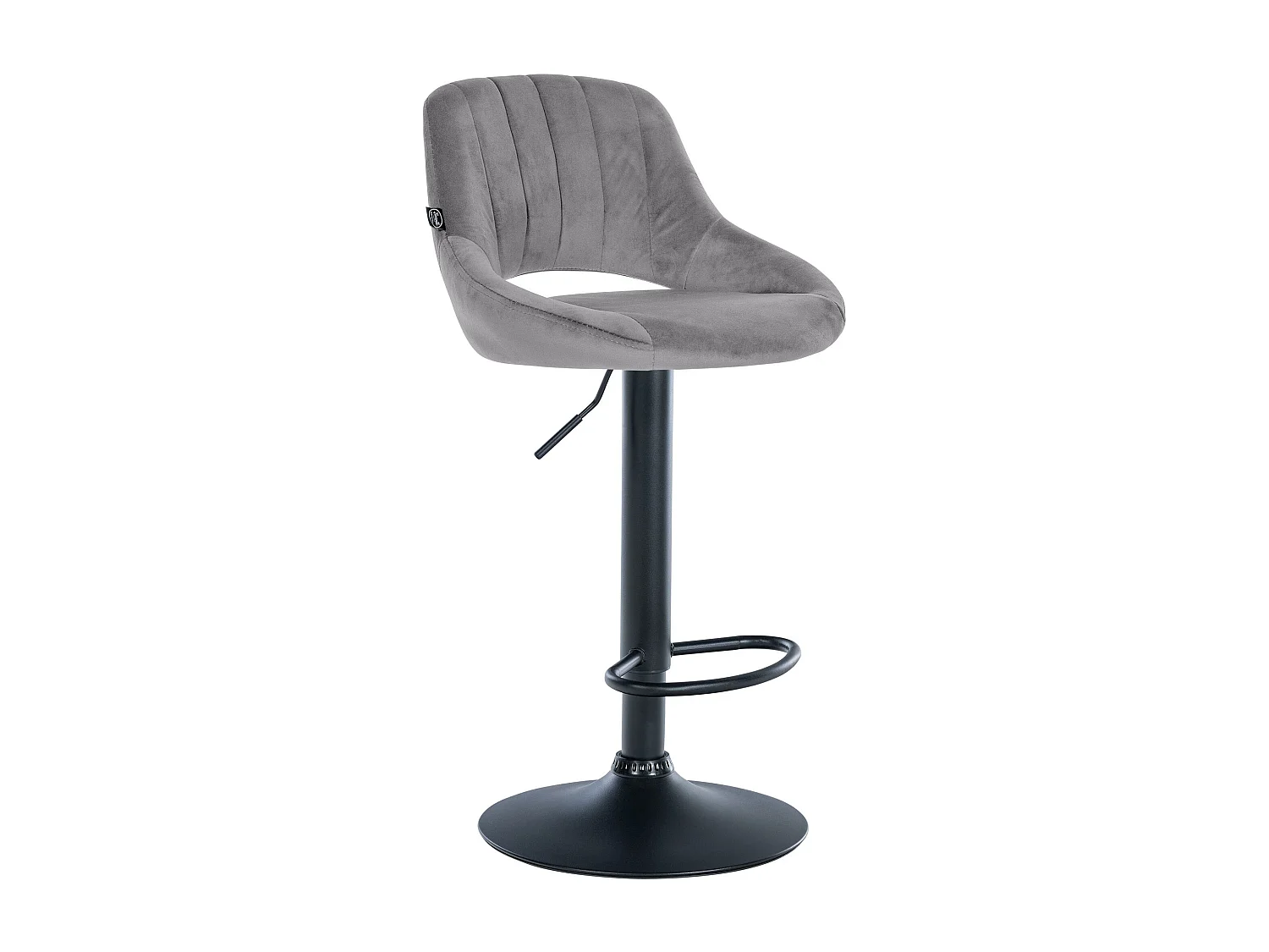 Tabouret de bar - Velours & Noir - Gris foncé - Milet