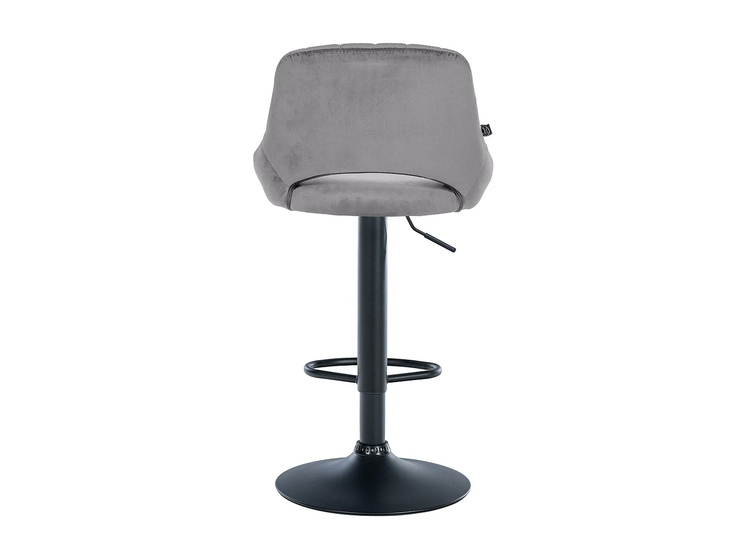Tabouret de bar - Velours & Noir - Gris foncé - Milet