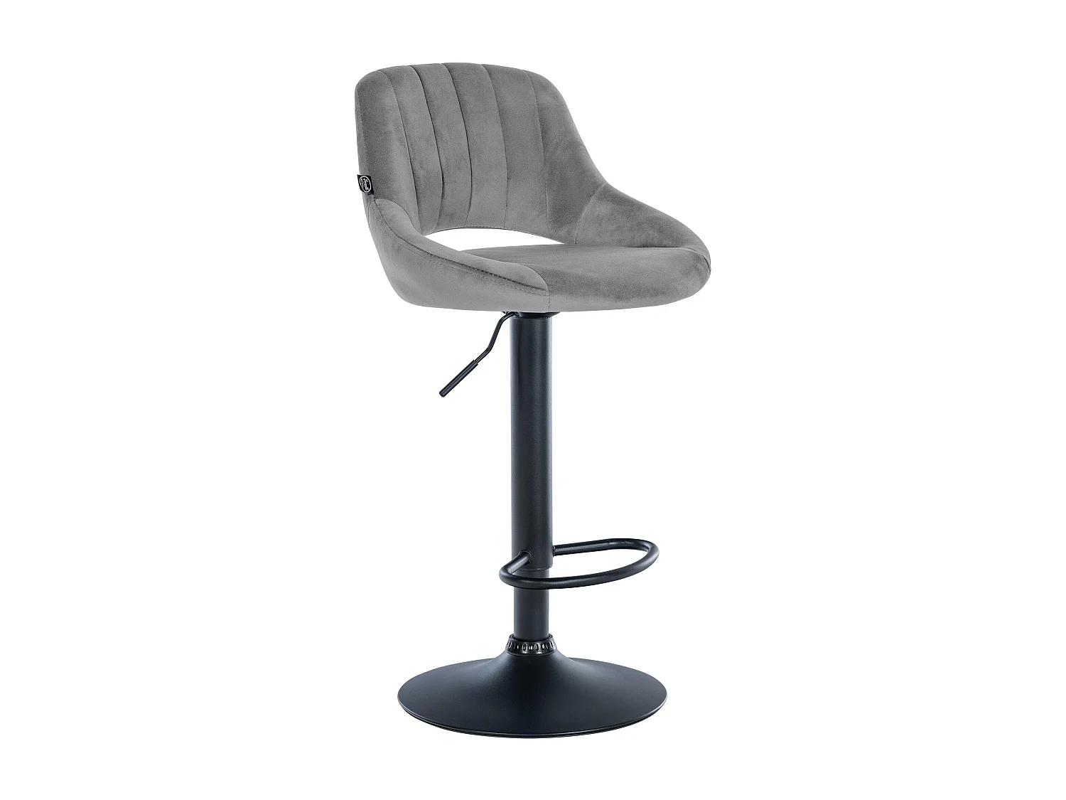 Tabouret de bar - Velours & Noir - Gris foncé - Milet