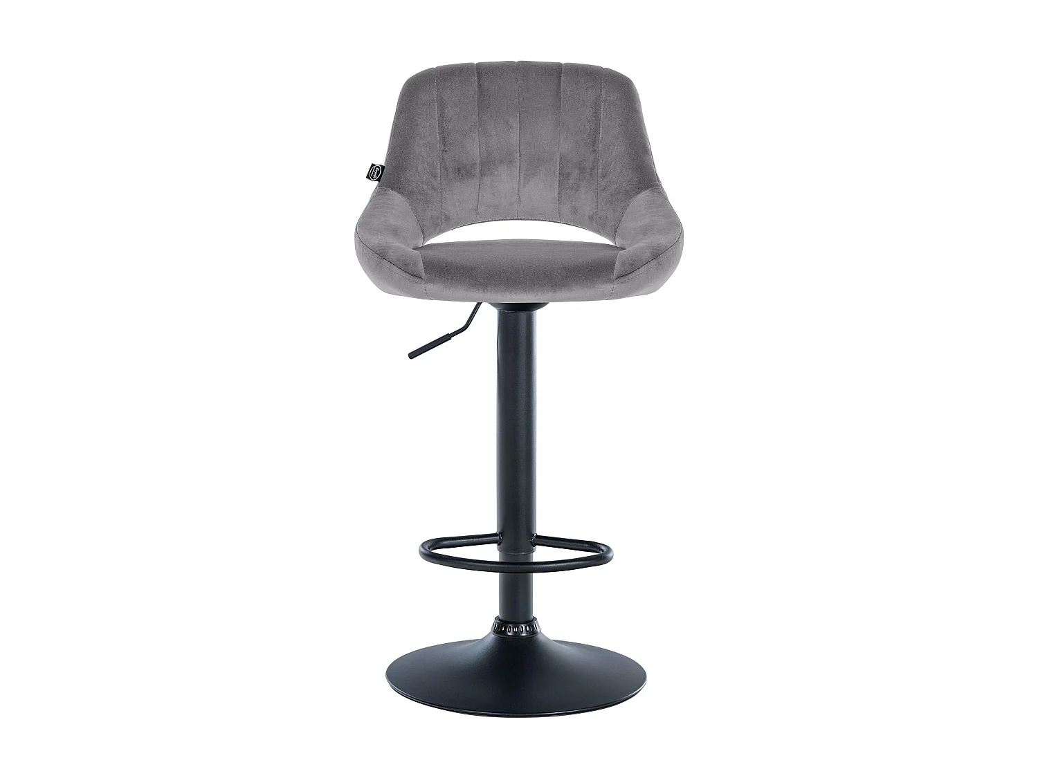 Tabouret de bar - Velours & Noir - Gris foncé - Milet