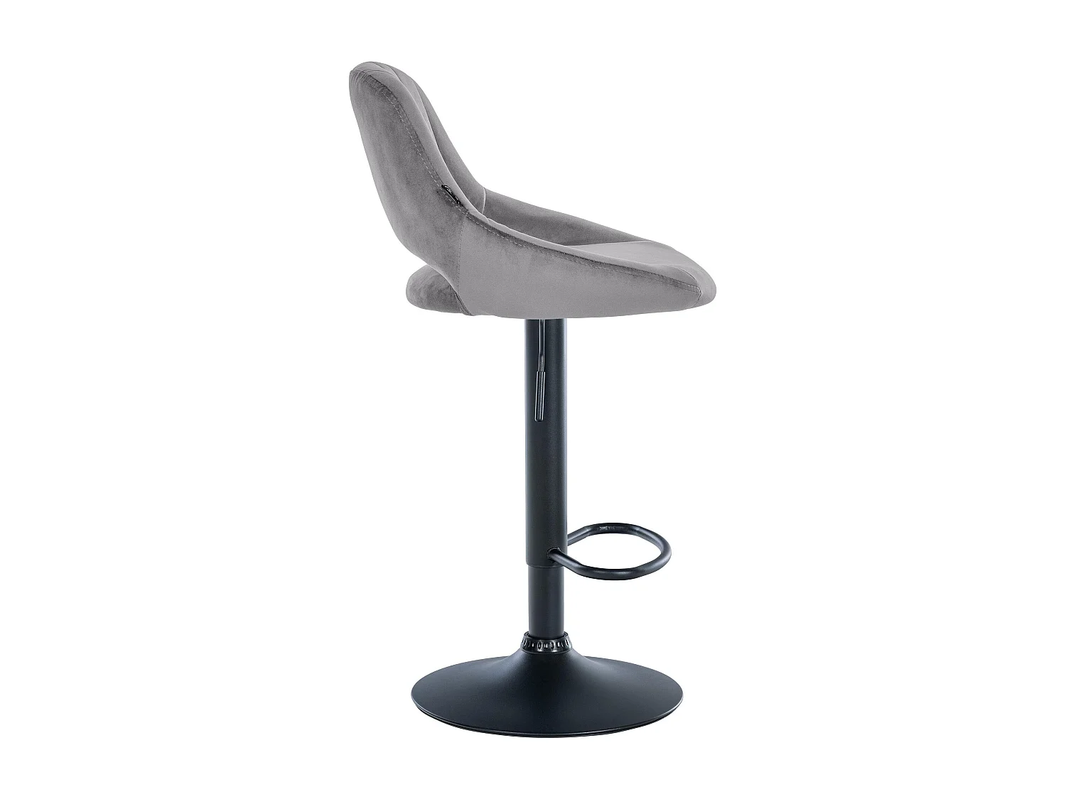Tabouret de bar - Velours & Noir - Gris foncé - Milet