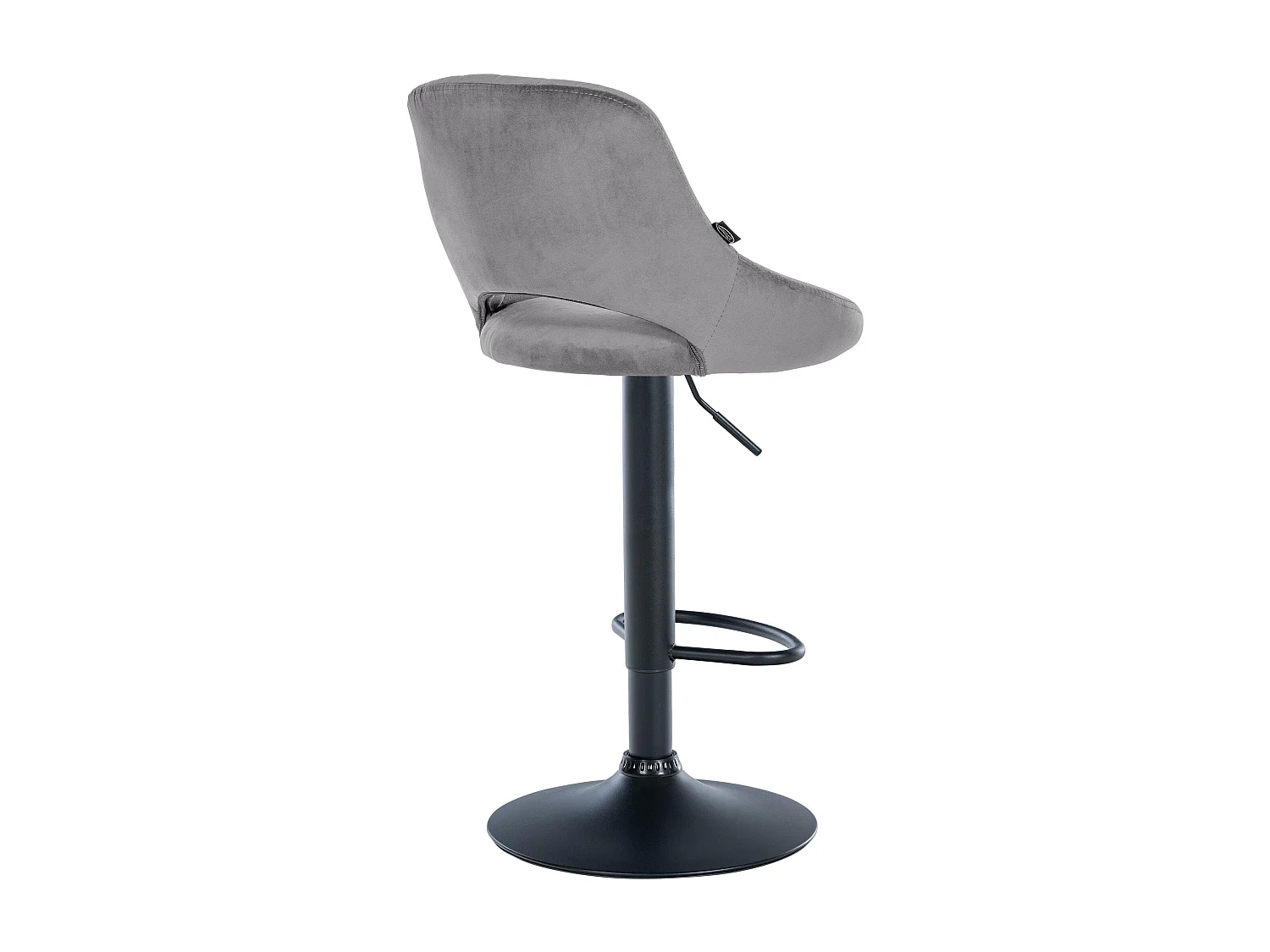 Tabouret de bar - Velours & Noir - Gris foncé - Milet