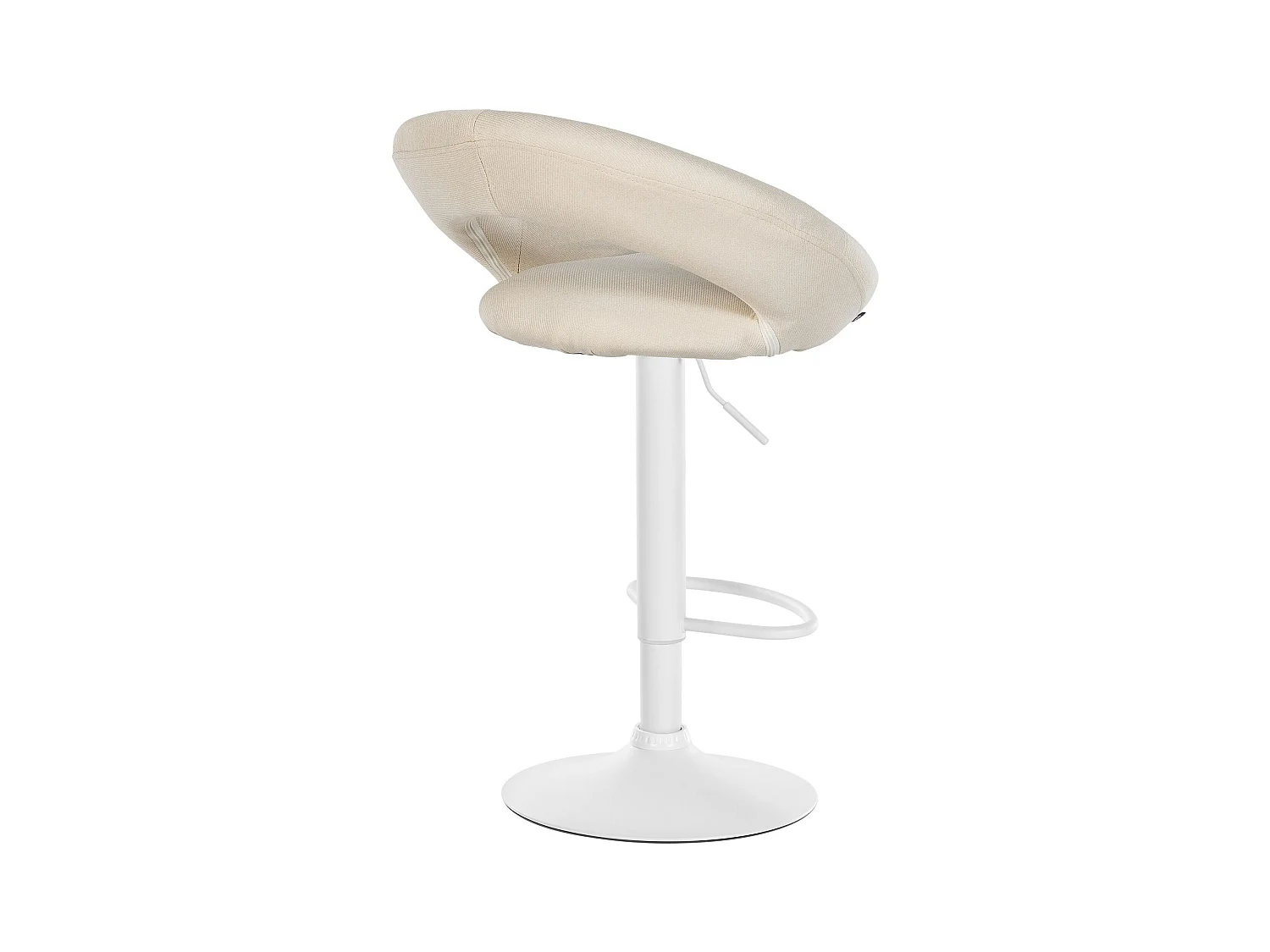 Lot de 2  Tabouret de bar - Tissu & Blanc - Crème - Olinda