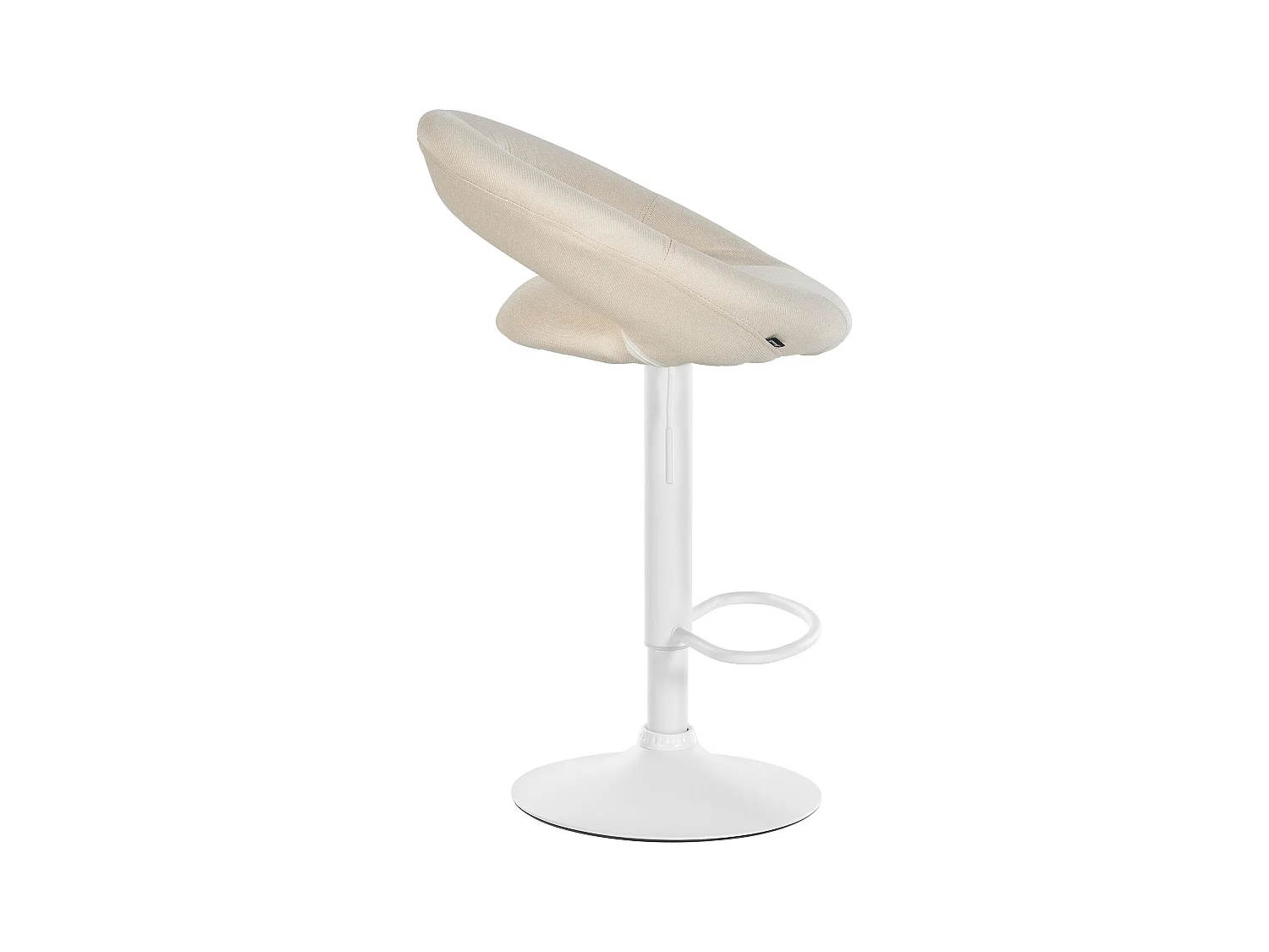 Lot de 2  Tabouret de bar - Tissu & Blanc - Crème - Olinda