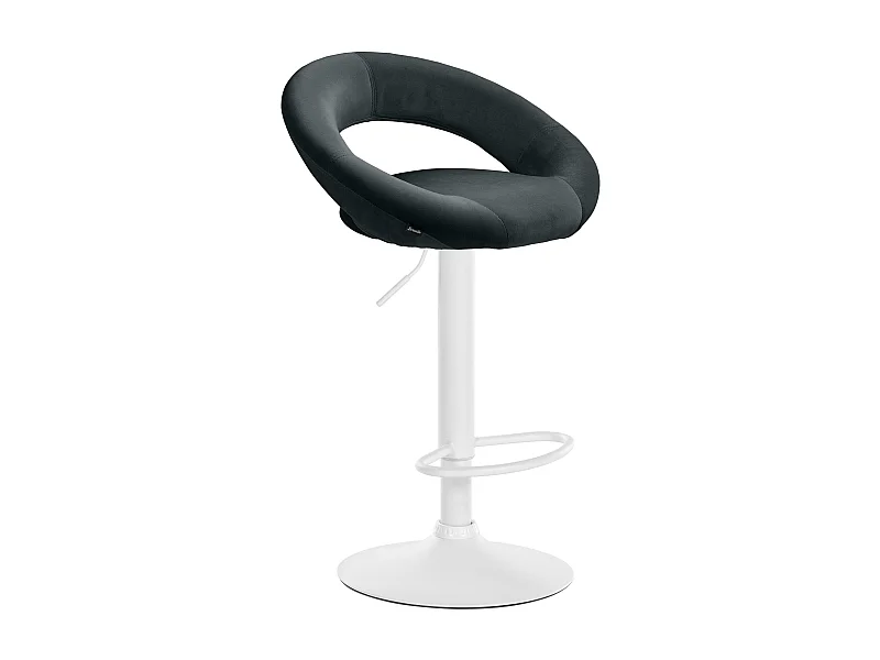 Tabouret de bar - Velours & Blanc - Noir - Olinda