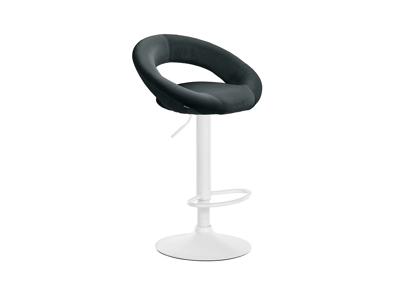 Tabouret de bar - Velours & Blanc - Noir - Olinda