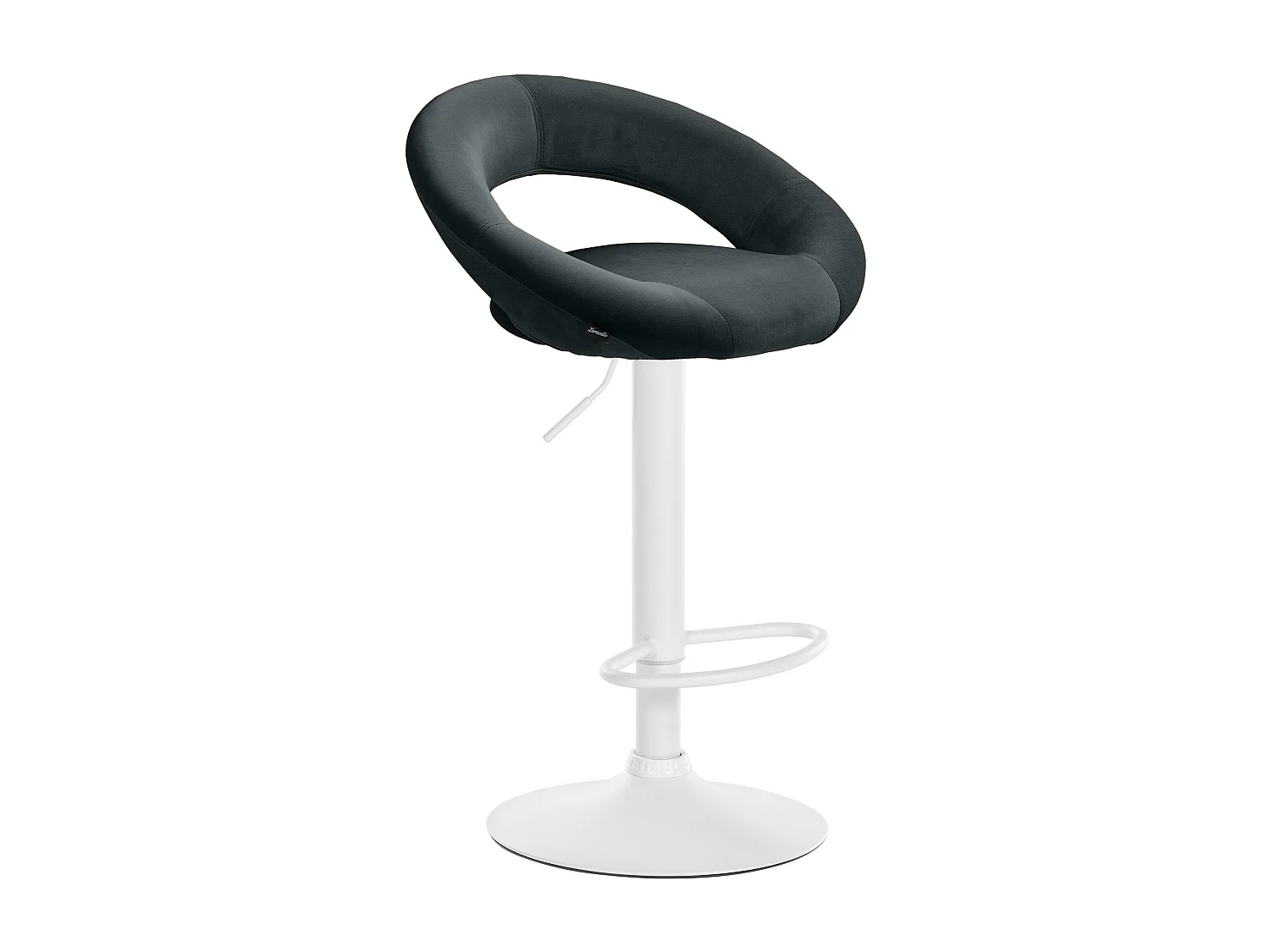 Tabouret de bar - Velours & Blanc - Noir - Olinda