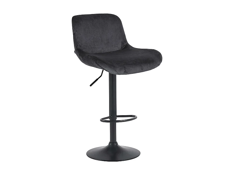 Tabouret de bar - Velours - Noir - Solon
