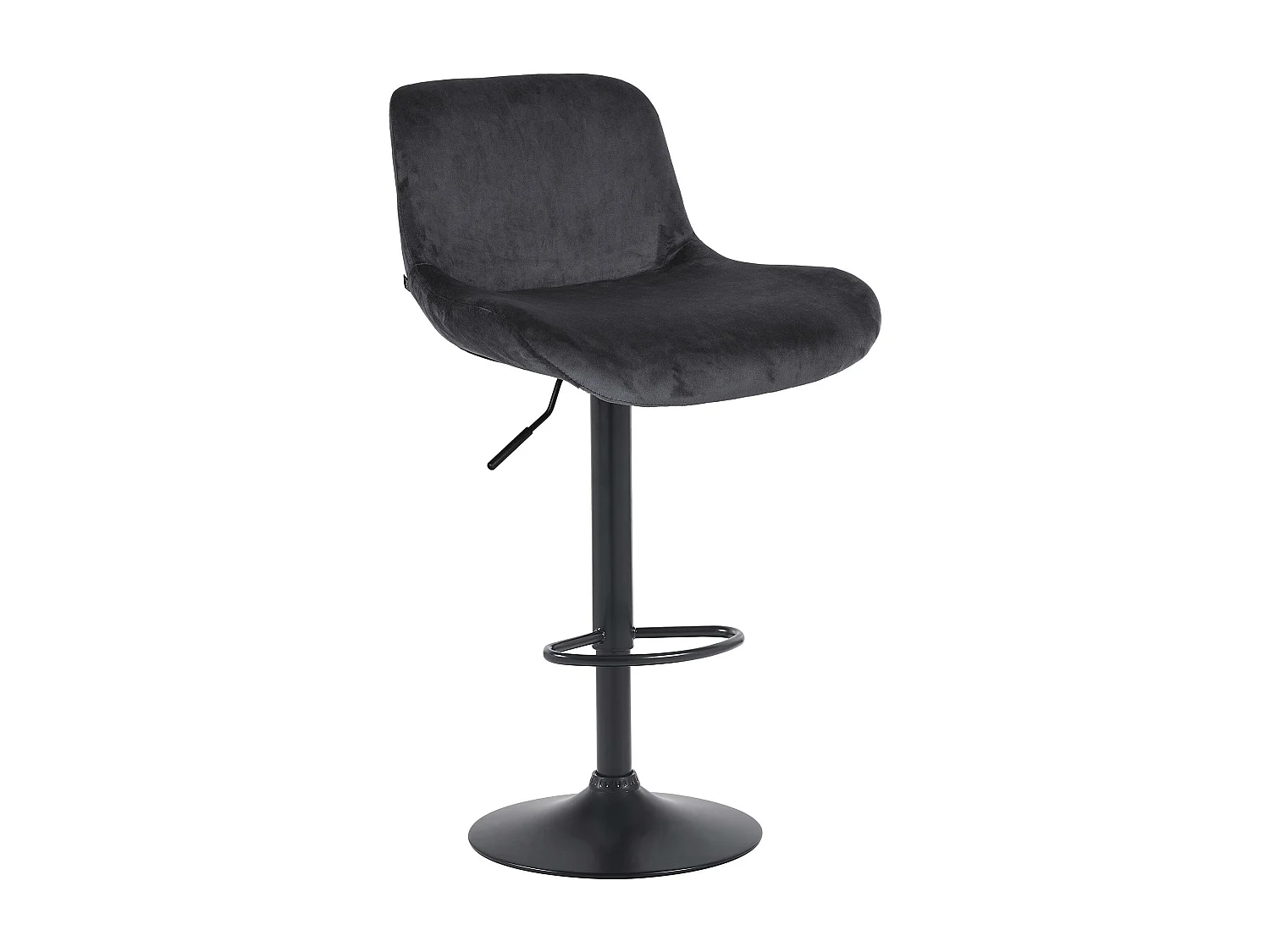 Tabouret de bar - Velours - Noir - Solon