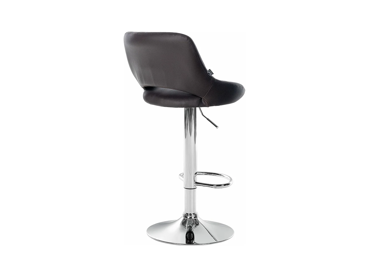 Tabouret de bar - Similicuir & Chrome - Marron - Milet