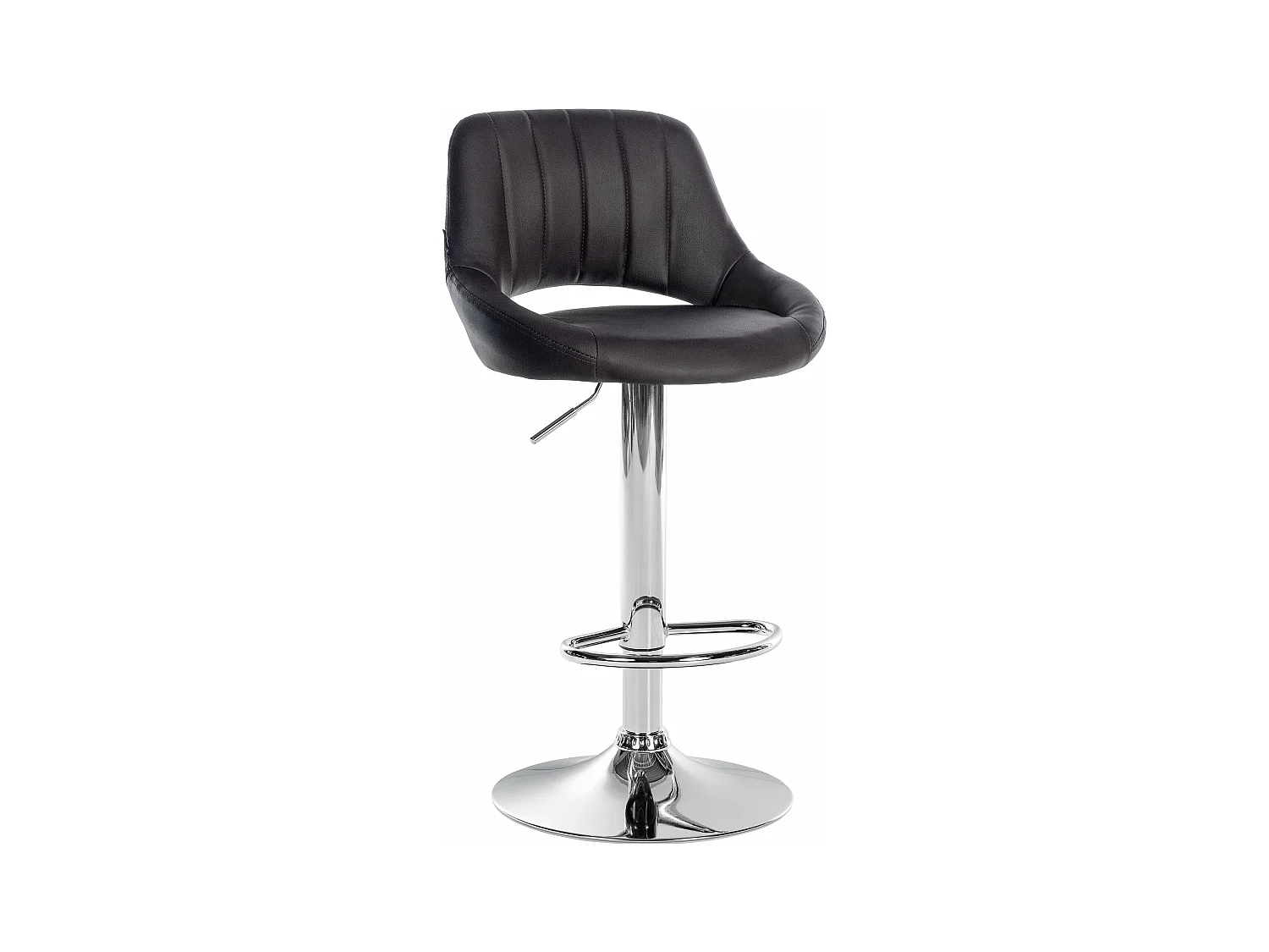 Tabouret de bar - Similicuir & Chrome - Marron - Milet