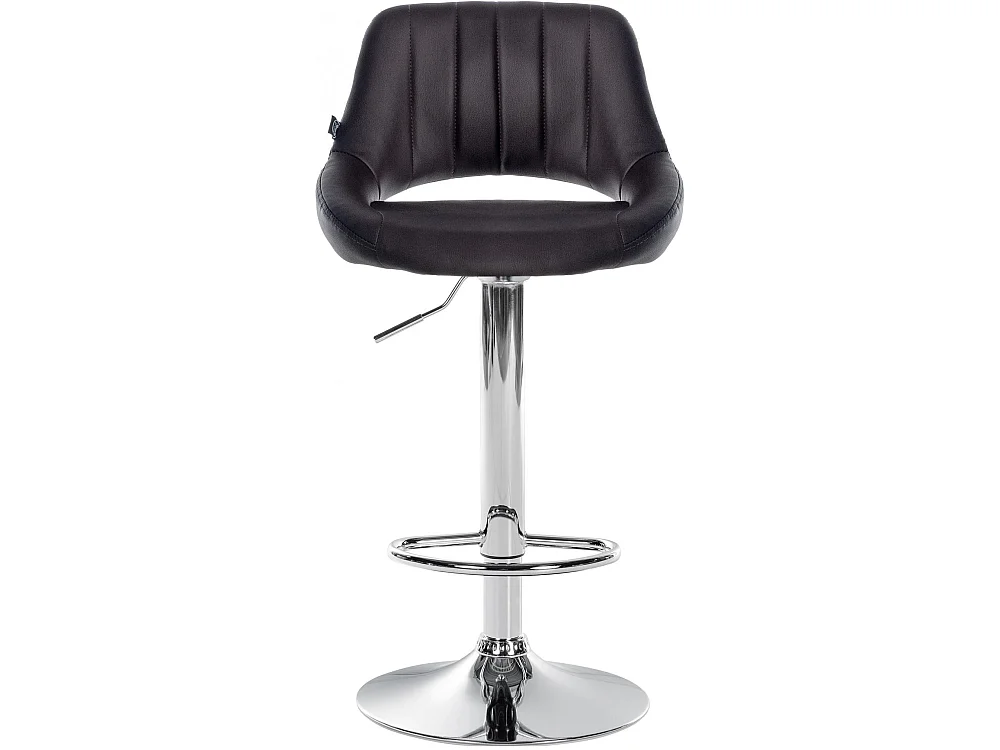 Tabouret de bar - Similicuir & Chrome - Marron - Milet
