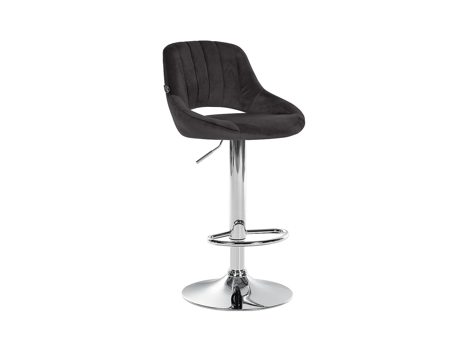 Tabouret de bar - Velours & Chrome - Noir - Milet