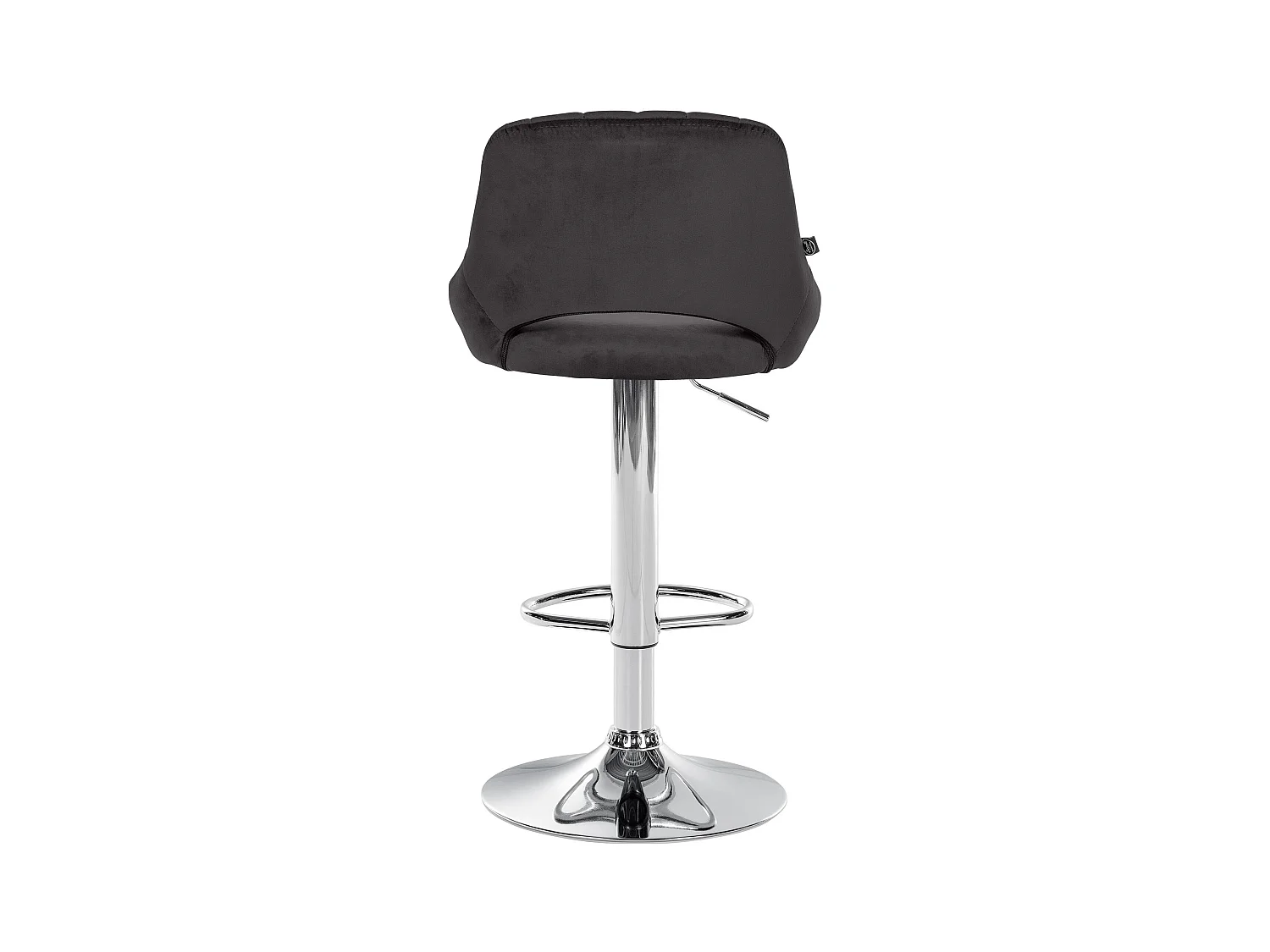 Tabouret de bar - Velours & Chrome - Noir - Milet