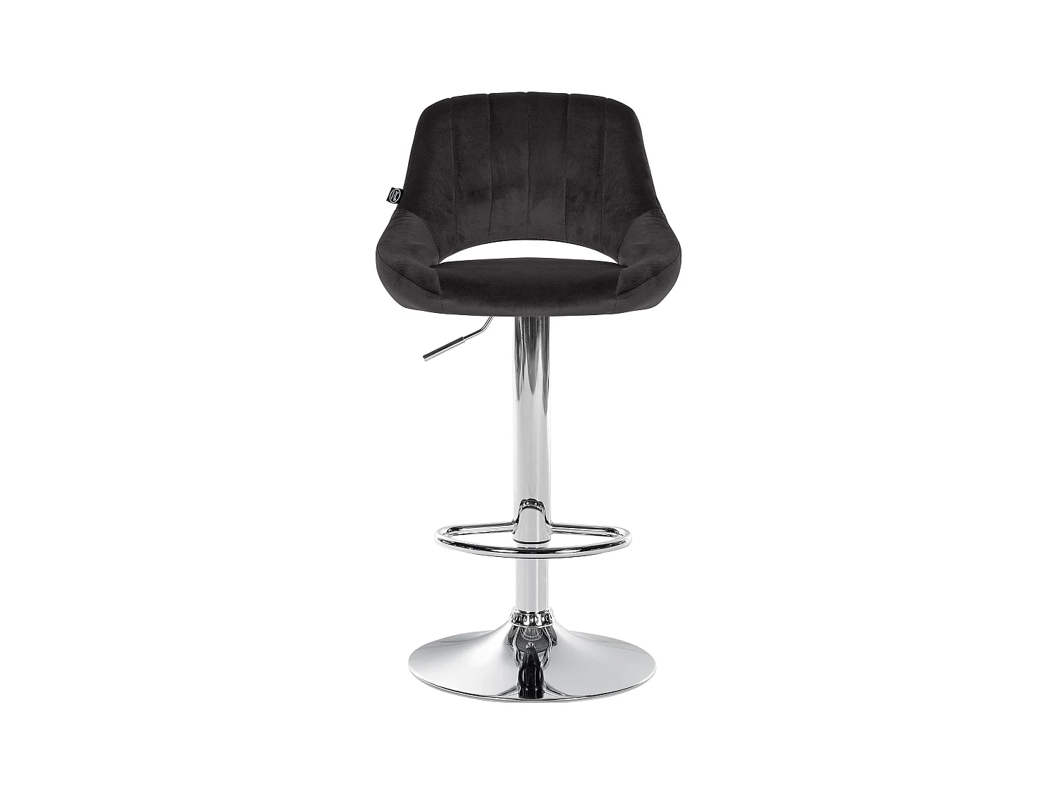 Tabouret de bar - Velours & Chrome - Noir - Milet