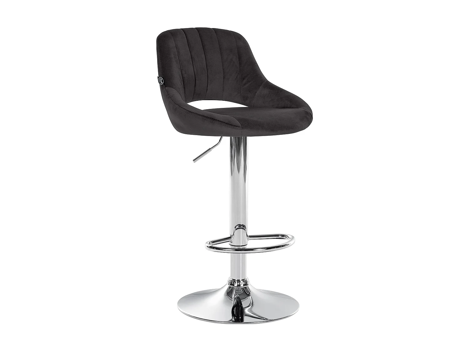 Tabouret de bar - Velours & Chrome - Noir - Milet