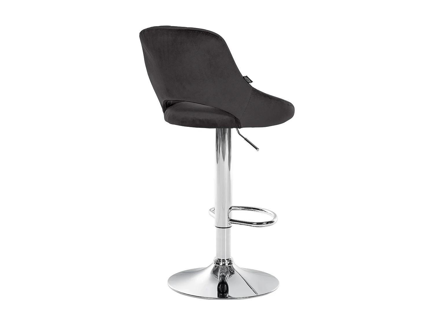 Tabouret de bar - Velours & Chrome - Noir - Milet