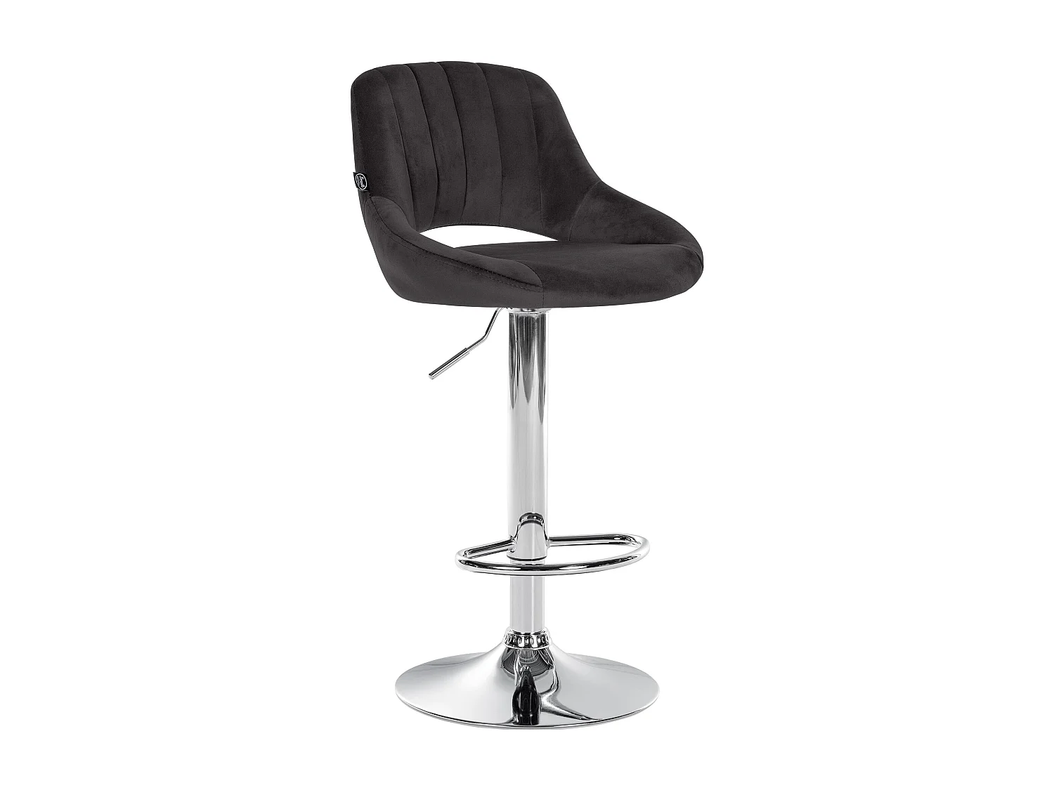 Tabouret de bar - Velours & Chrome - Noir - Milet