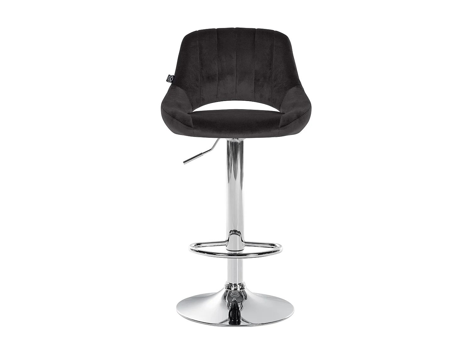 Tabouret de bar - Velours & Chrome - Noir - Milet