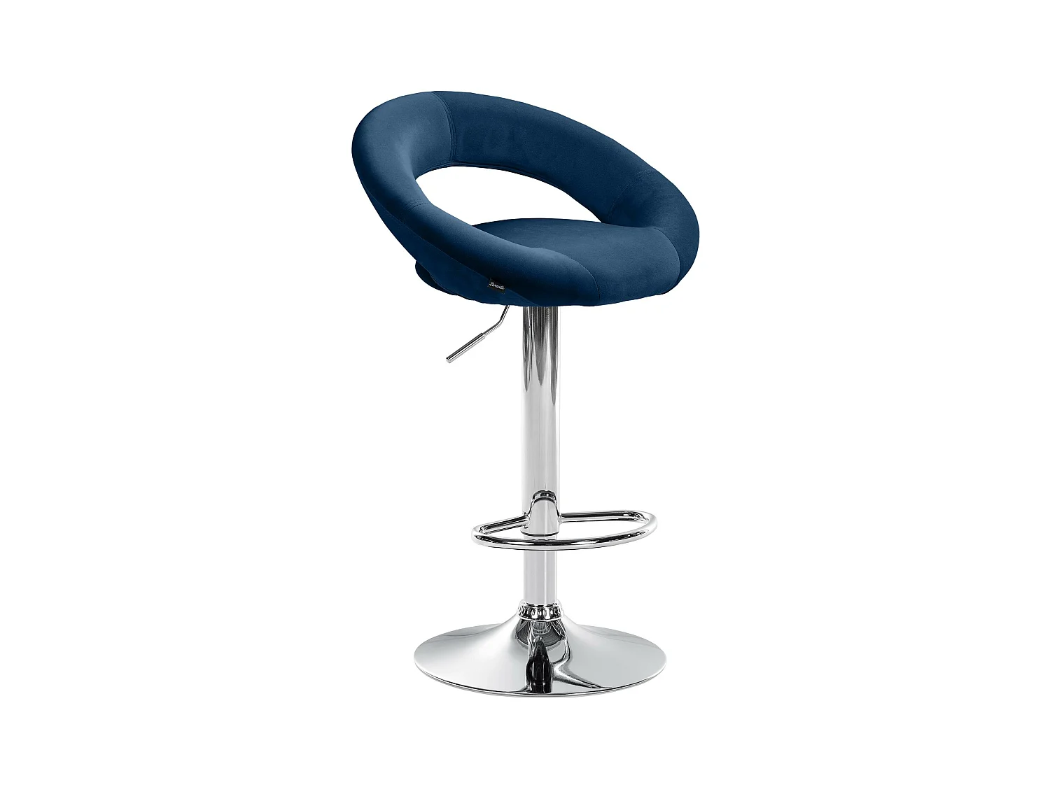 Tabouret de bar - Velours & Chrome - Bleu - Olinda