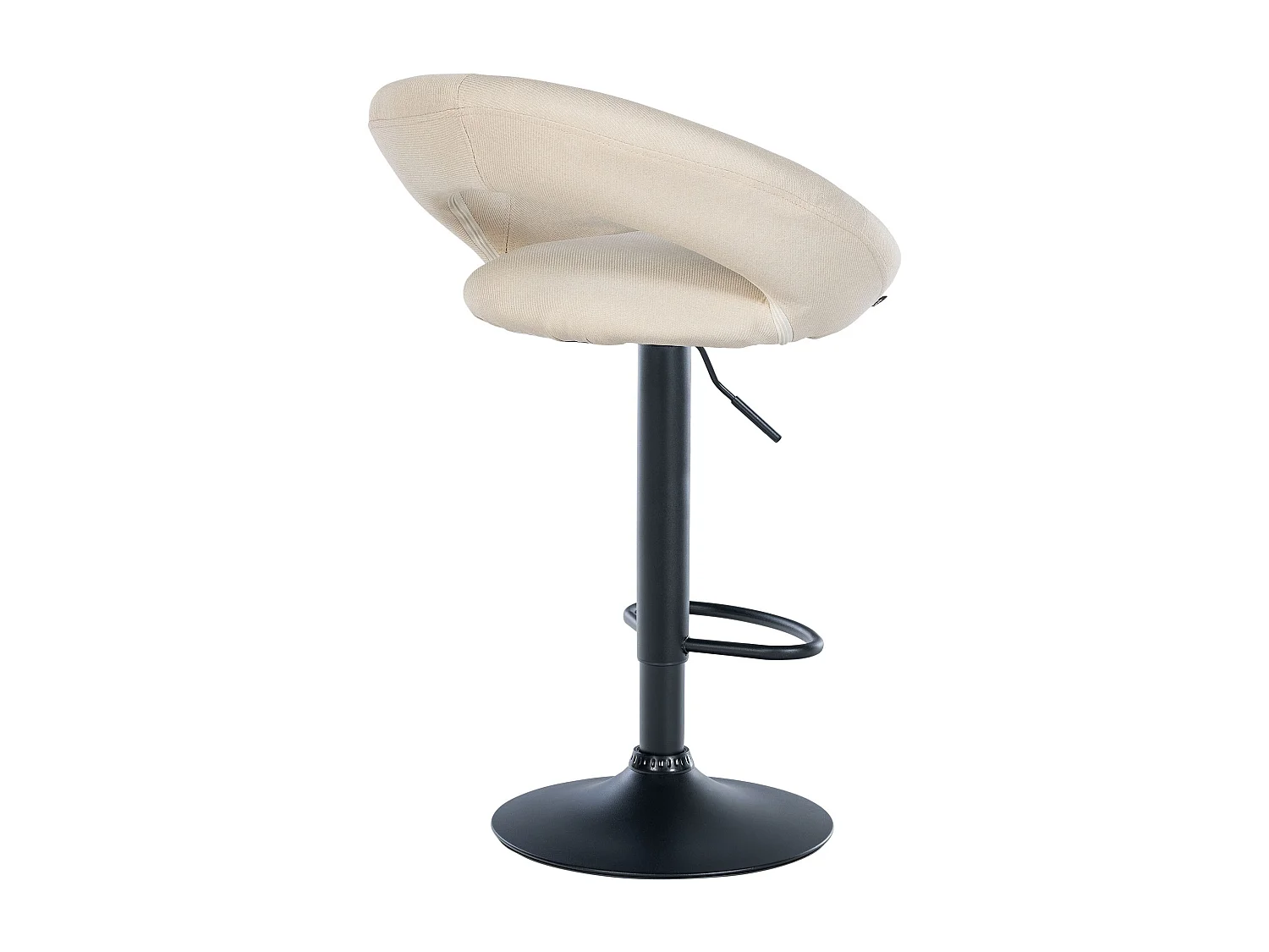 Tabouret de bar - Tissu & Noir - Crème - Olinda