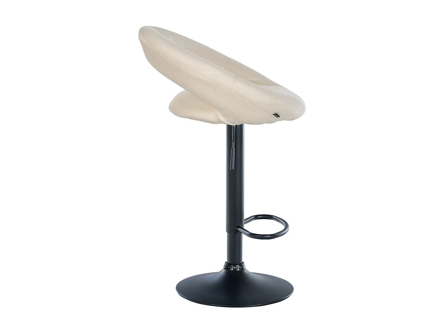 Tabouret de bar - Tissu & Noir - Crème - Olinda