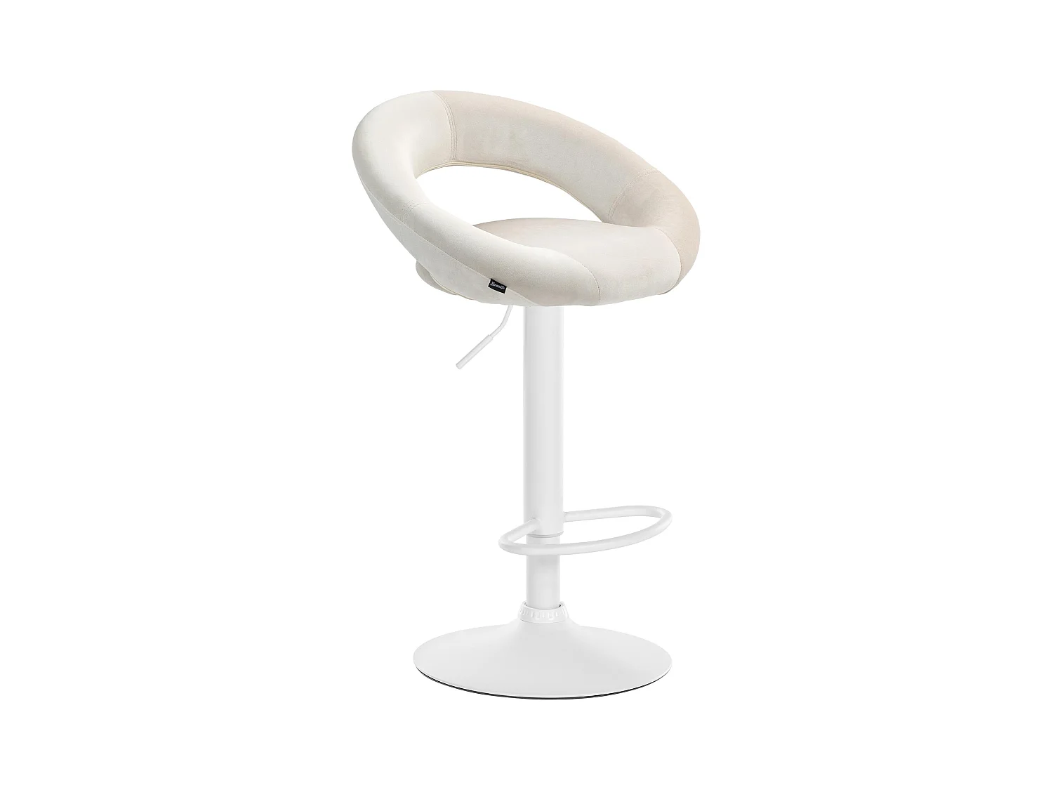 Tabouret de bar - Velours & Blanc - Crème - Olinda