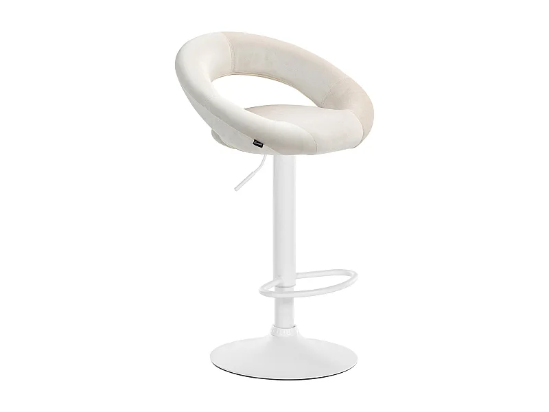 Tabouret de bar - Velours & Blanc - Crème - Olinda
