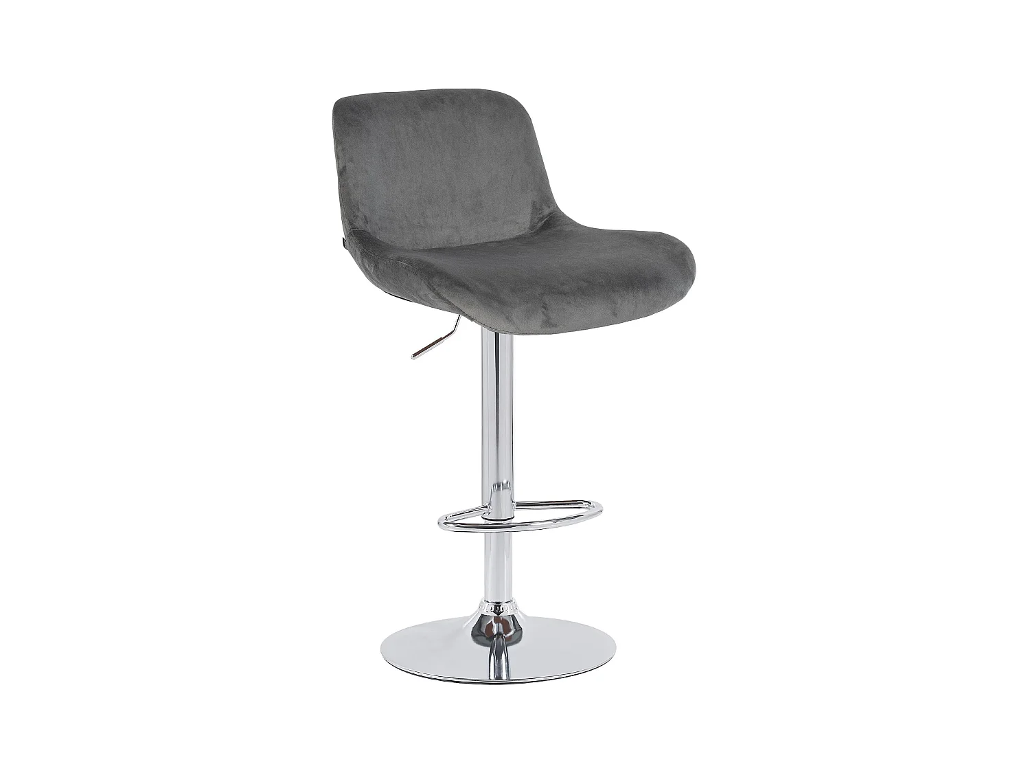 Tabouret de bar - Velours - Gris foncé - Solon