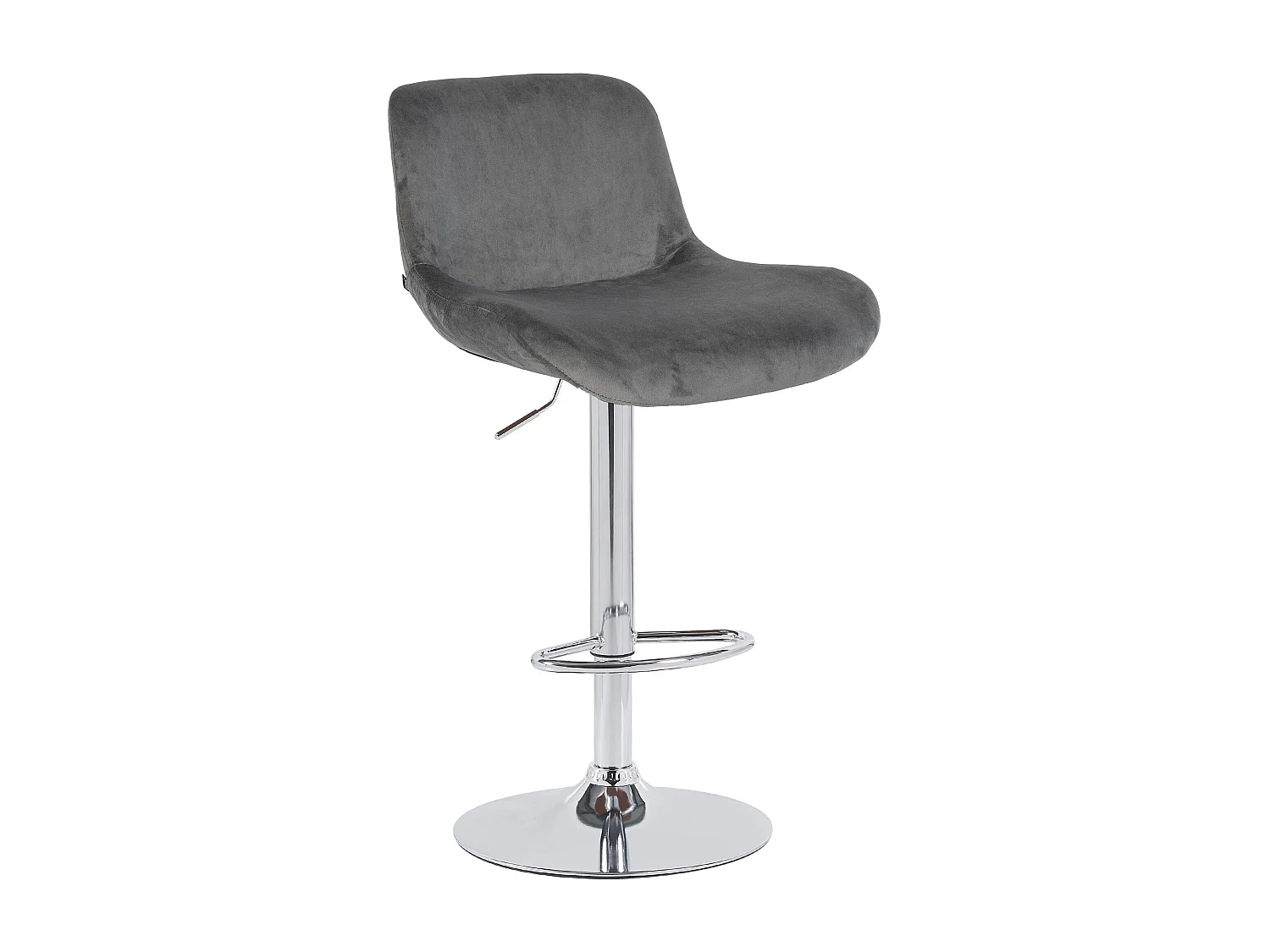 Tabouret de bar - Velours - Gris foncé - Solon
