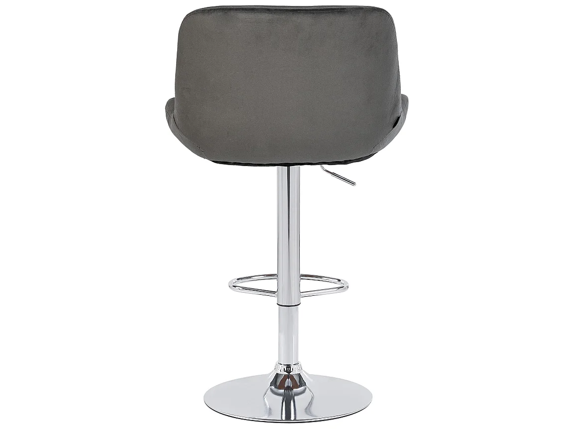 Tabouret de bar - Velours - Gris foncé - Solon