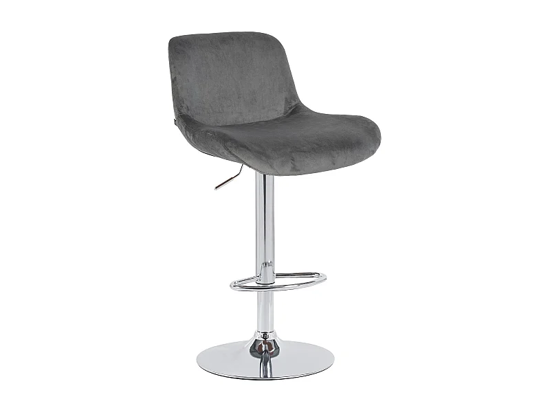 Tabouret de bar - Velours - Gris foncé - Solon