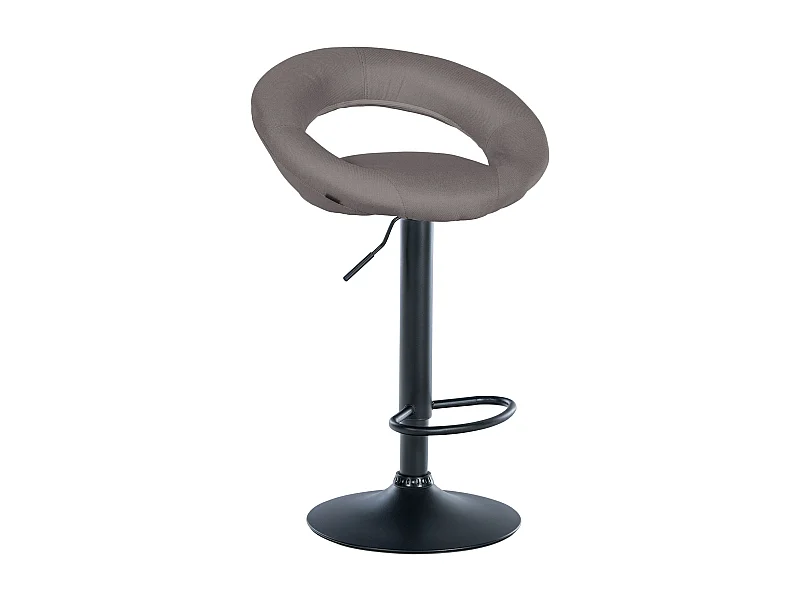 Tabouret de bar - Tissu & Noir - Gris - Olinda