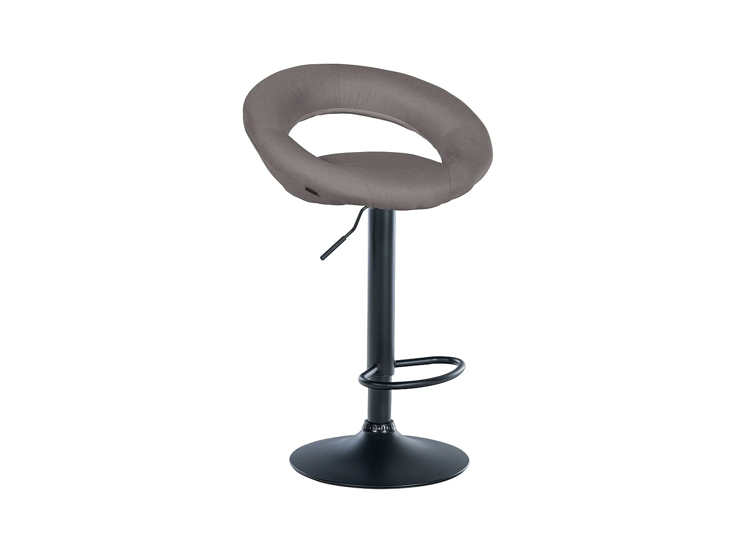 Tabouret de bar - Tissu & Noir - Gris - Olinda