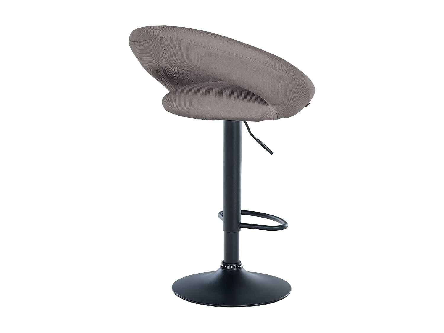Tabouret de bar - Tissu & Noir - Gris - Olinda