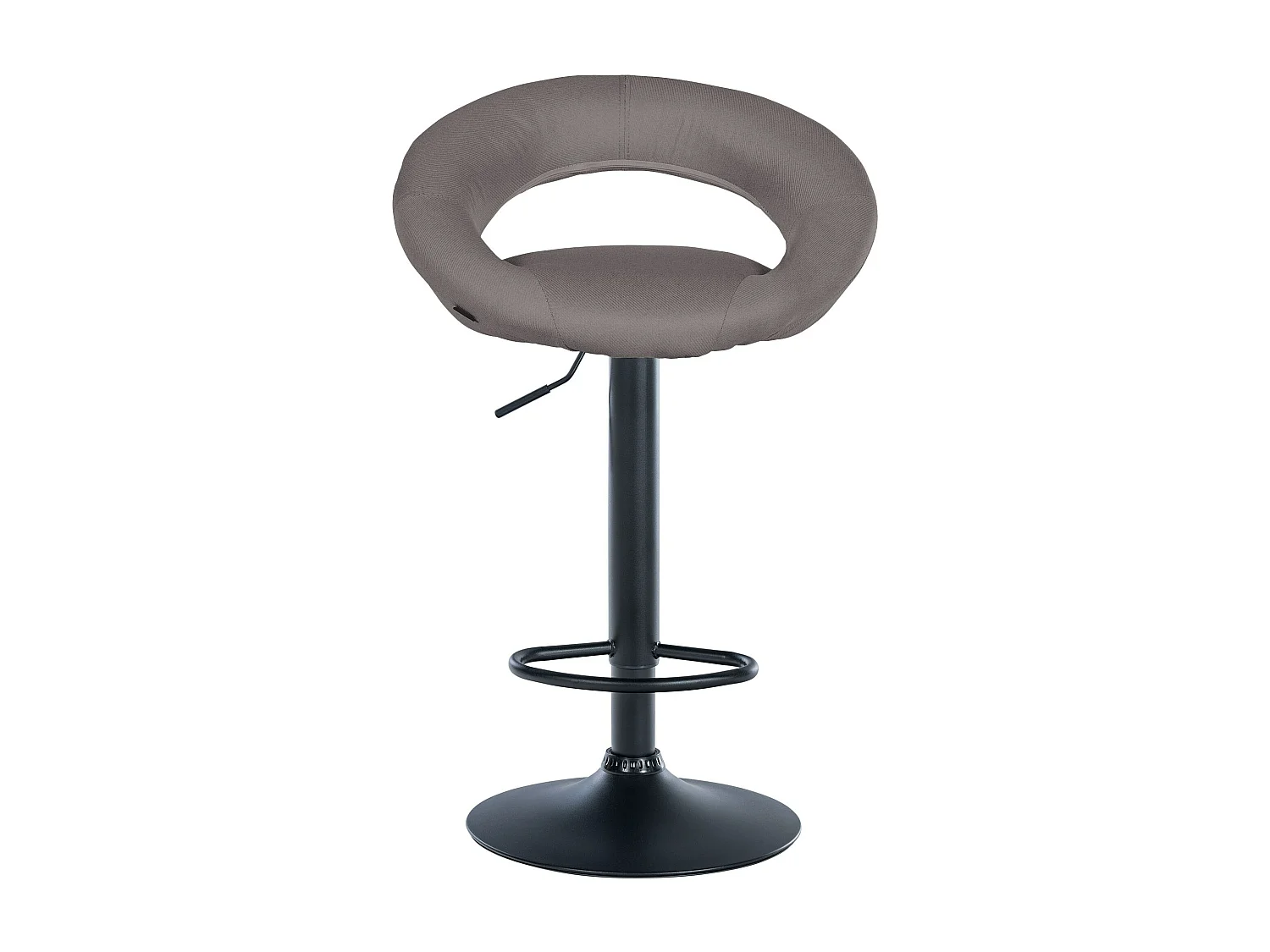 Tabouret de bar - Tissu & Noir - Gris - Olinda