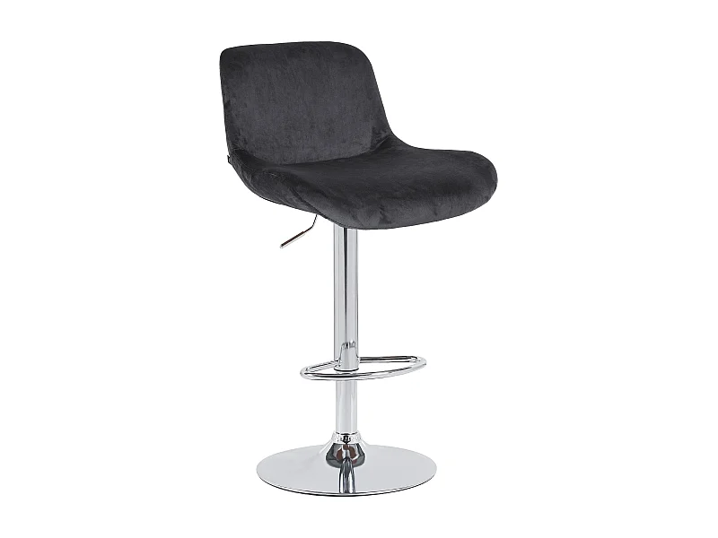 Tabouret de bar - Velours - Noir - Solon